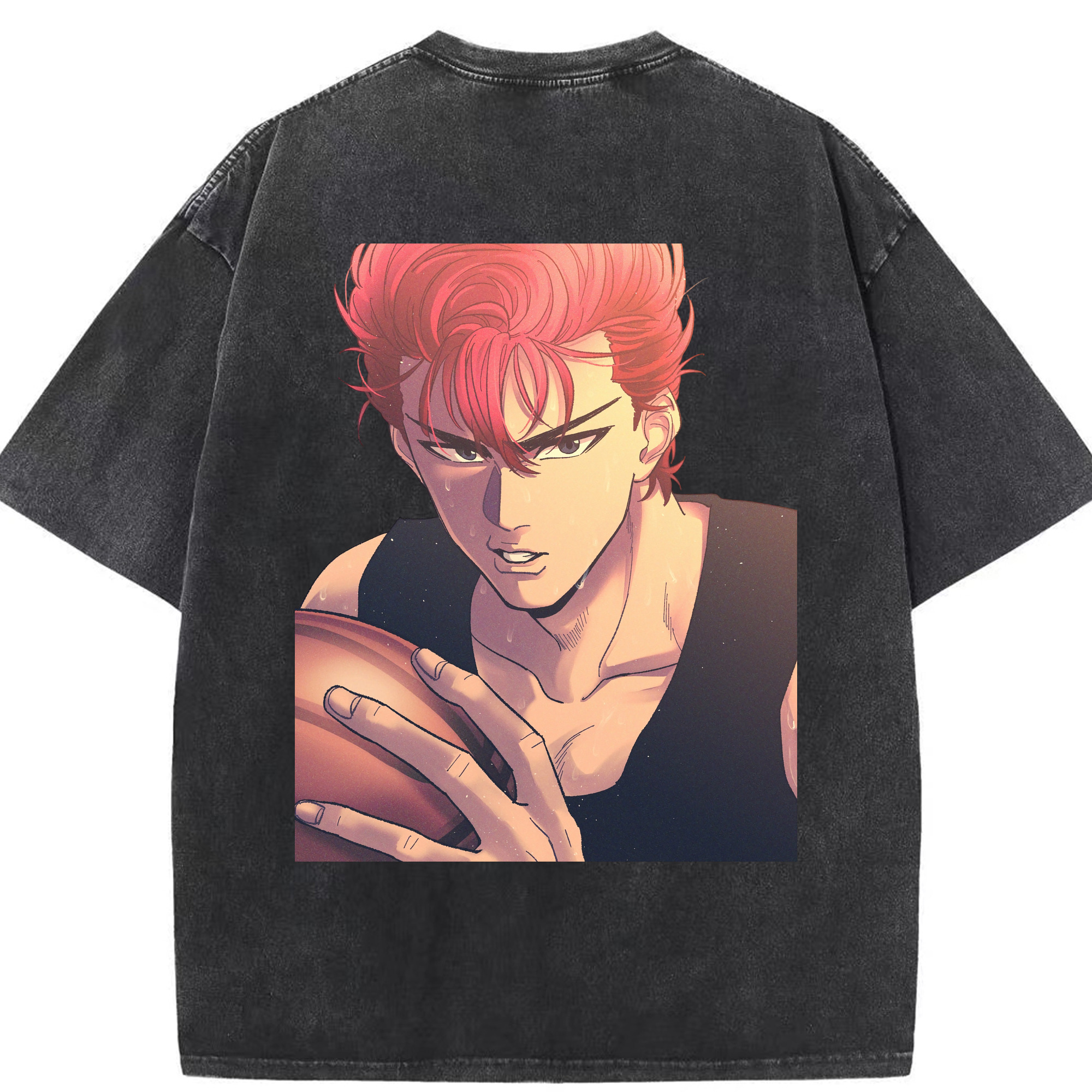 （画像用） SLAM DUNK／スラムダンク 綿100% ヴィンテージ風 半袖Tシャツ（背面プリント）
