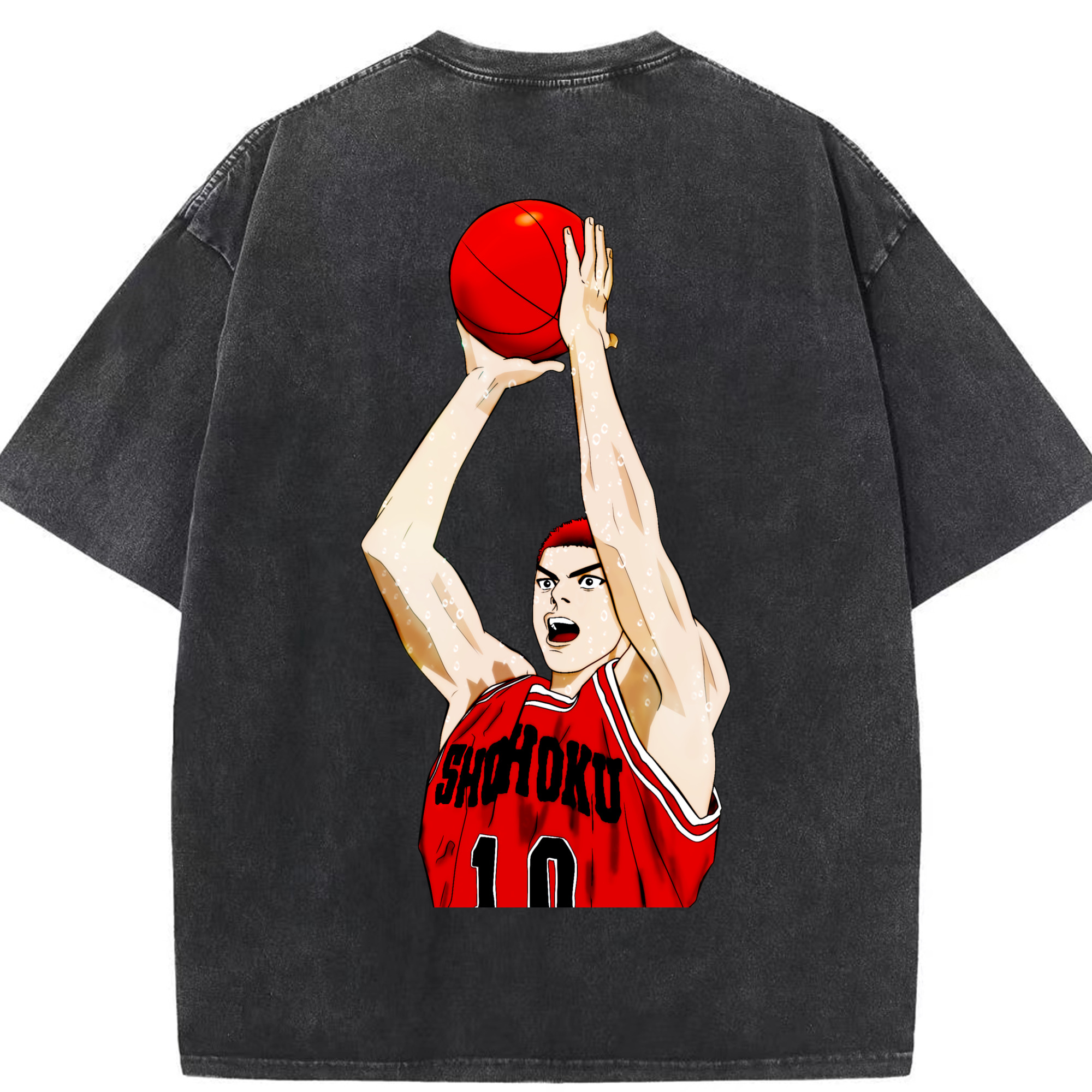 （画像用） SLAM DUNK／スラムダンク 綿100% ヴィンテージ風 半袖Tシャツ（背面プリント）