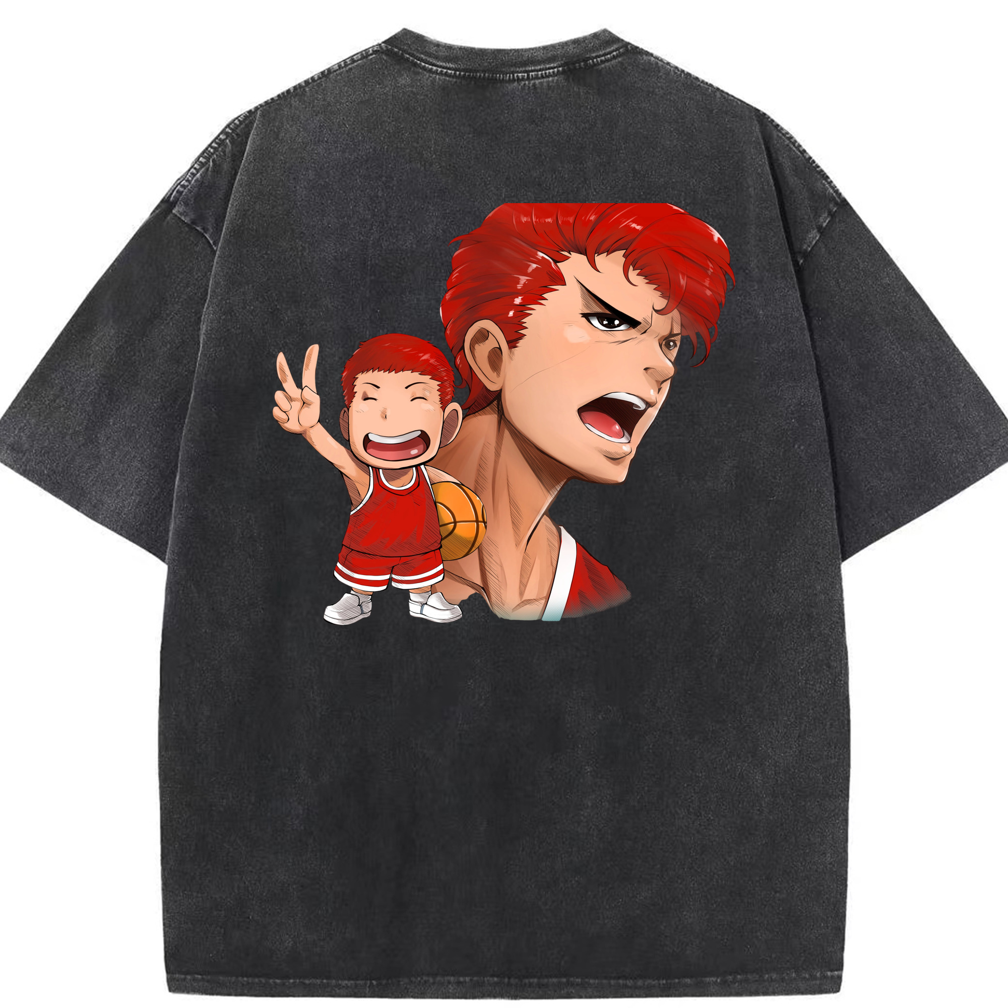 （画像用） SLAM DUNK／スラムダンク 綿100% ヴィンテージ風 半袖Tシャツ（背面プリント）