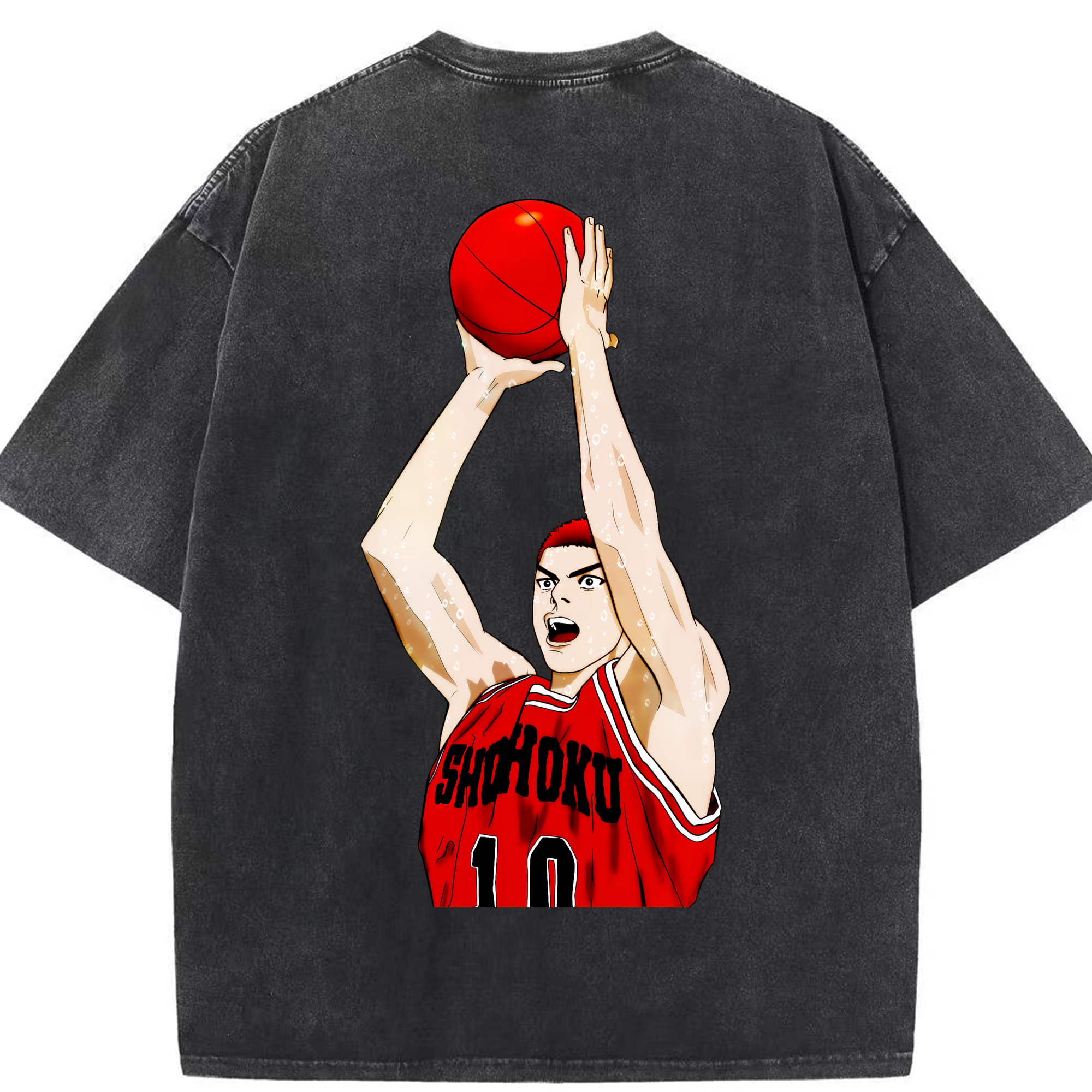 （画像用） SLAM DUNK／スラムダンク 綿100% ヴィンテージ風 半袖Tシャツ（背面プリント）