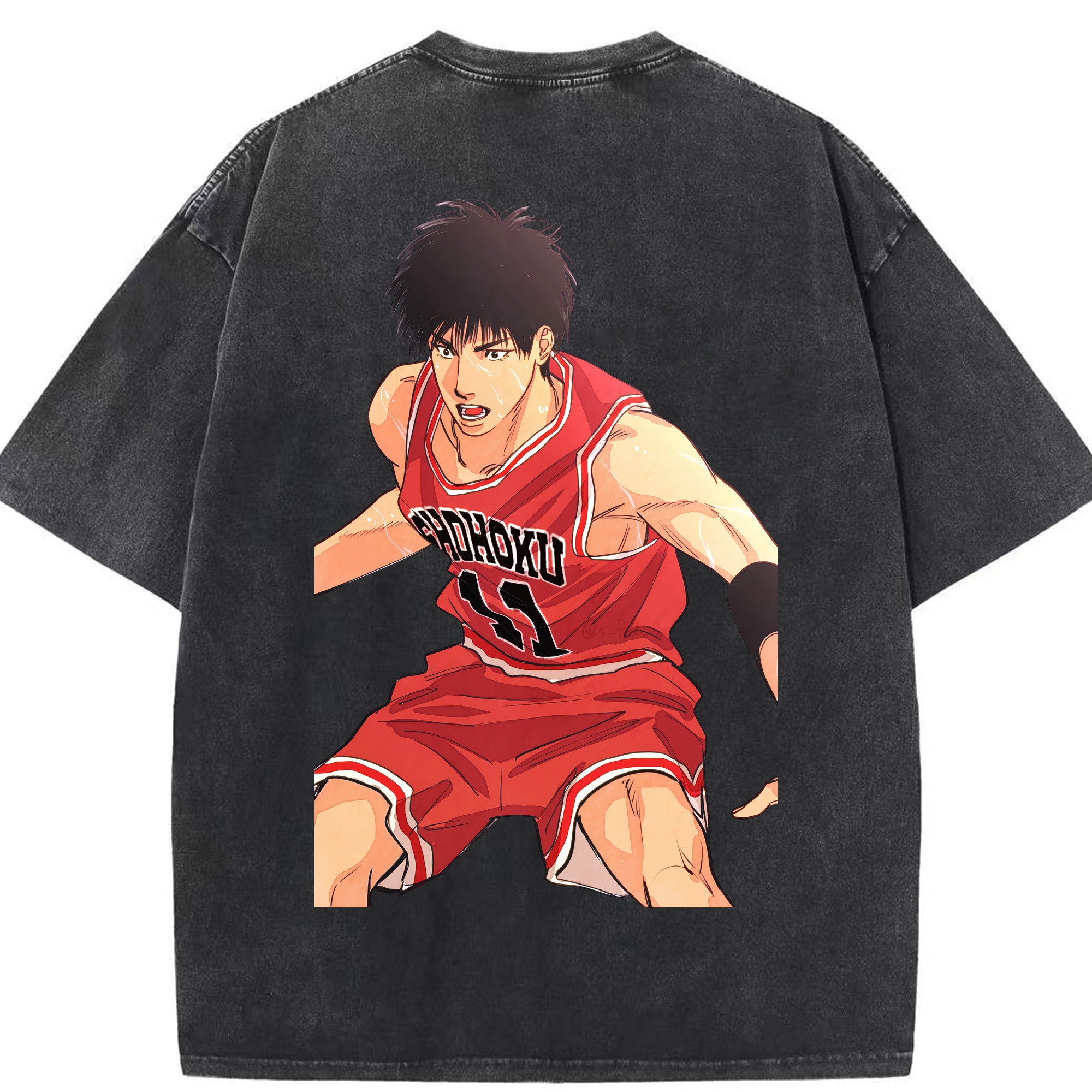 （画像用） SLAM DUNK／スラムダンク 綿100% ヴィンテージ風 半袖Tシャツ（背面プリント）