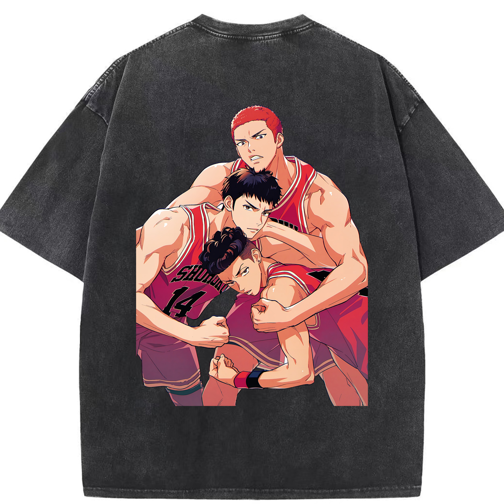 （画像用） SLAM DUNK／スラムダンク 綿100% ヴィンテージ風 半袖Tシャツ（背面プリント）