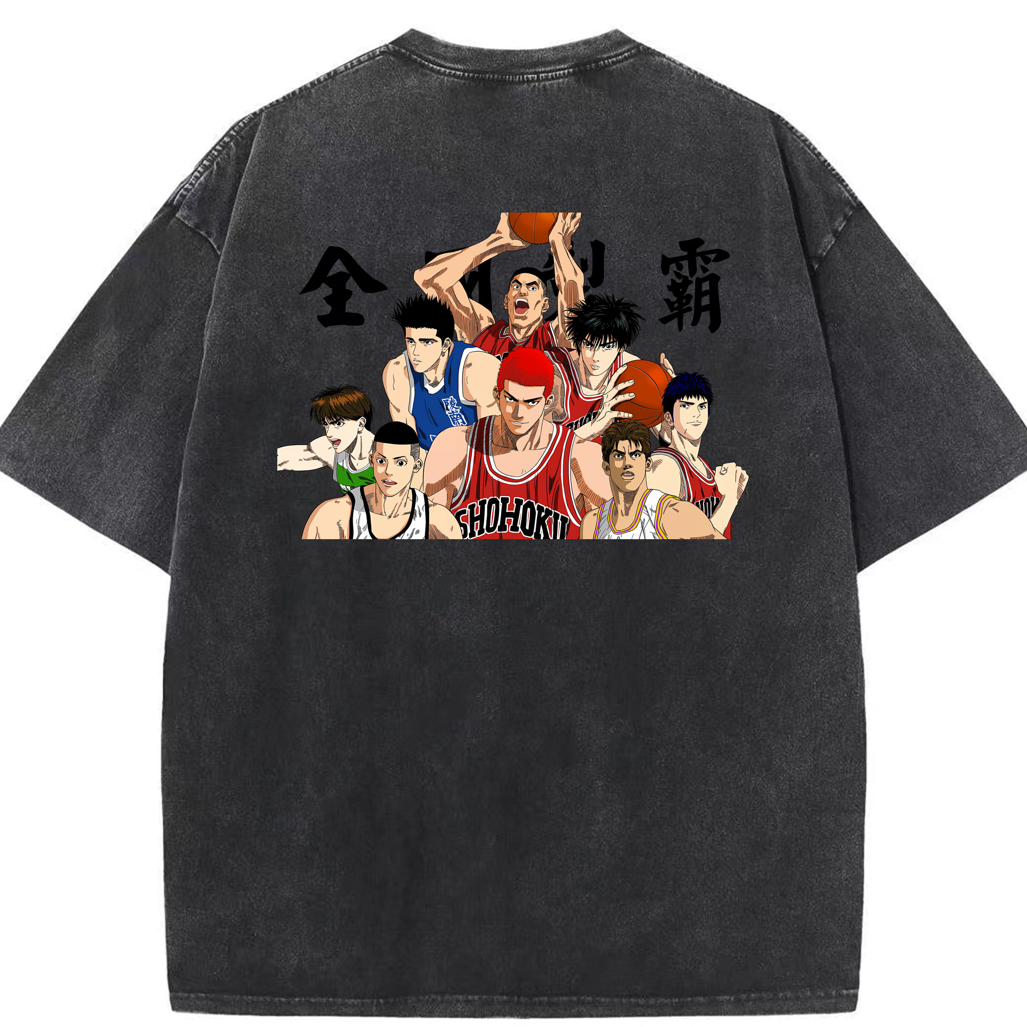 （画像用） SLAM DUNK／スラムダンク 綿100% ヴィンテージ風 半袖Tシャツ（背面プリント）
