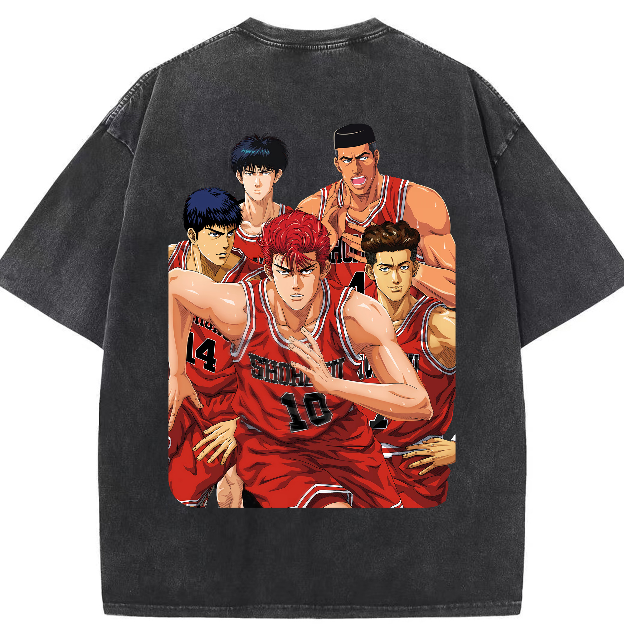 （画像用） SLAM DUNK／スラムダンク 綿100% ヴィンテージ風 半袖Tシャツ（背面プリント）