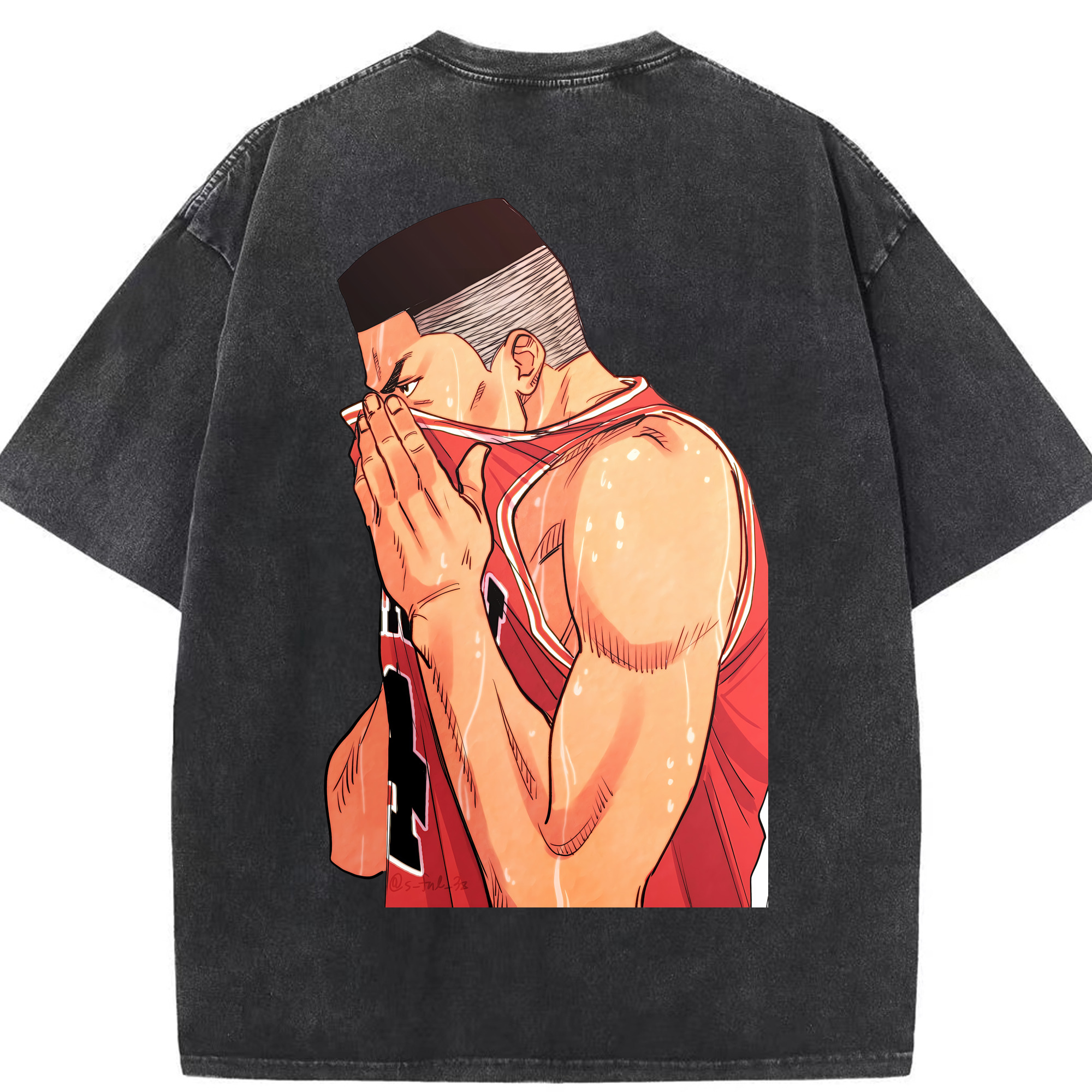 （画像用） SLAM DUNK／スラムダンク 綿100% ヴィンテージ風 半袖Tシャツ（背面プリント）