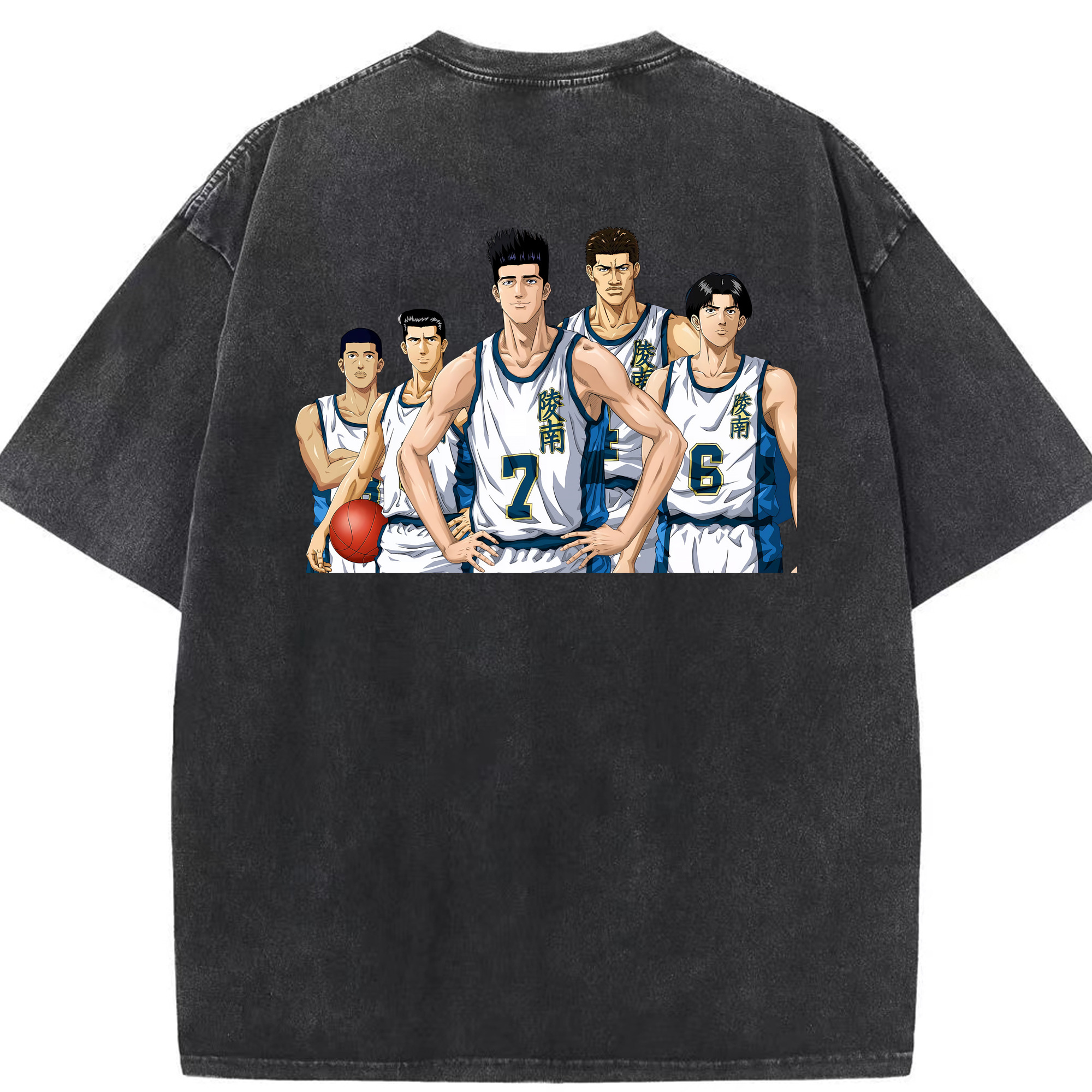 （画像用） SLAM DUNK／スラムダンク 綿100% ヴィンテージ風 半袖Tシャツ（背面プリント）