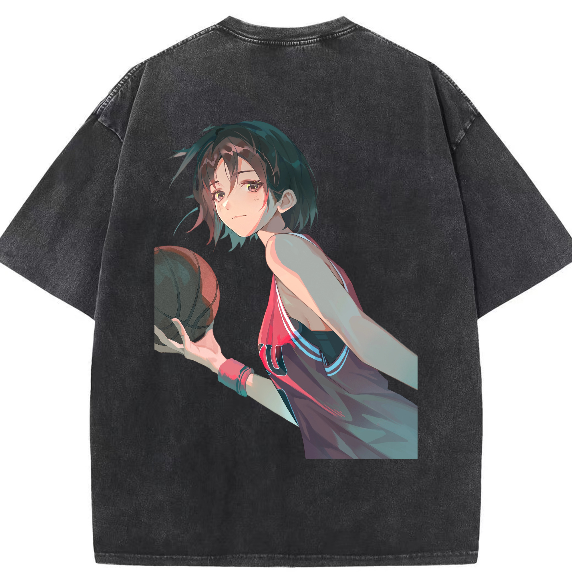 SLAM DUNK／スラムダンク 綿100% ヴィンテージ風 半袖Tシャツ（背面プリント）