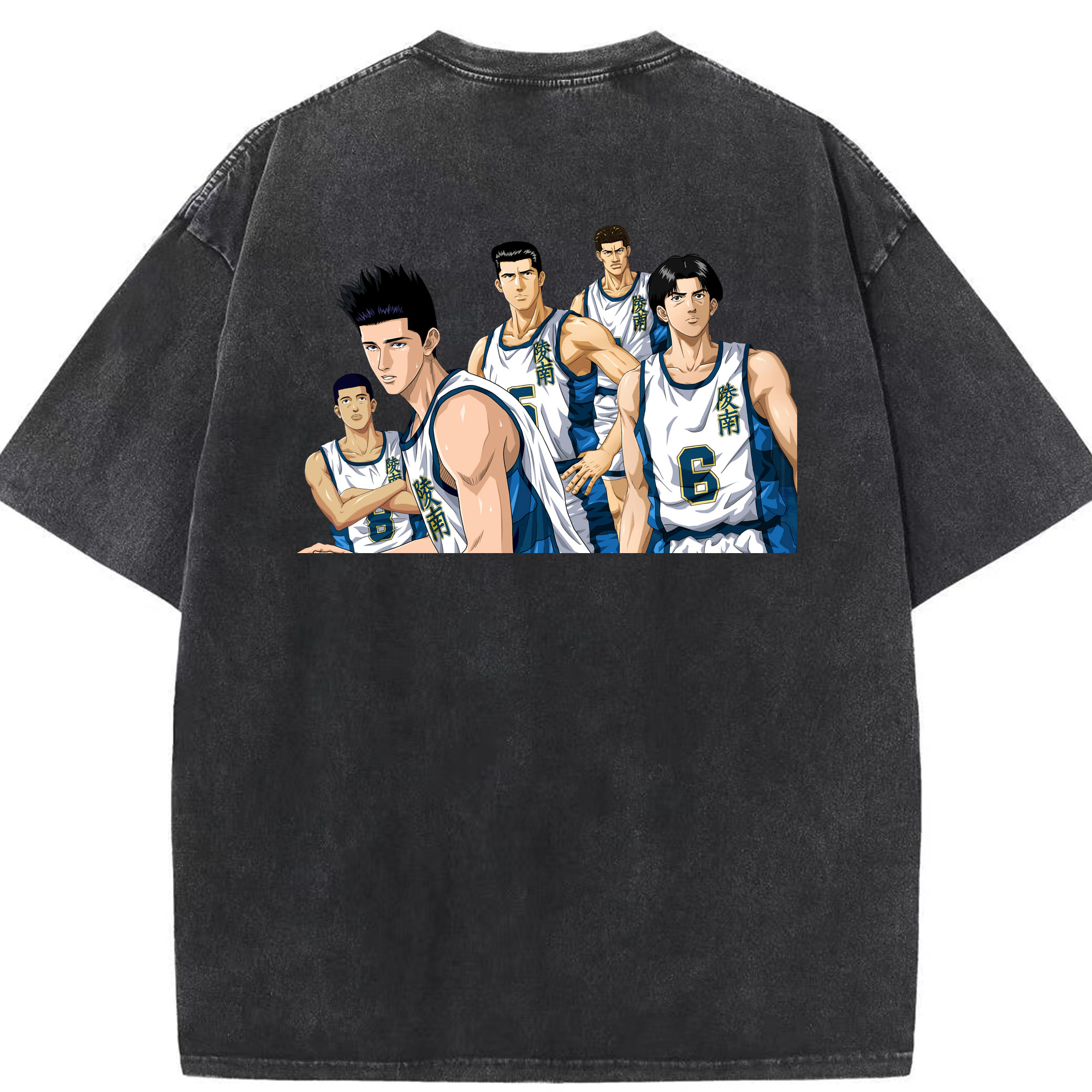 SLAM DUNK／スラムダンク 綿100% ヴィンテージ風 半袖Tシャツ（背面プリント）