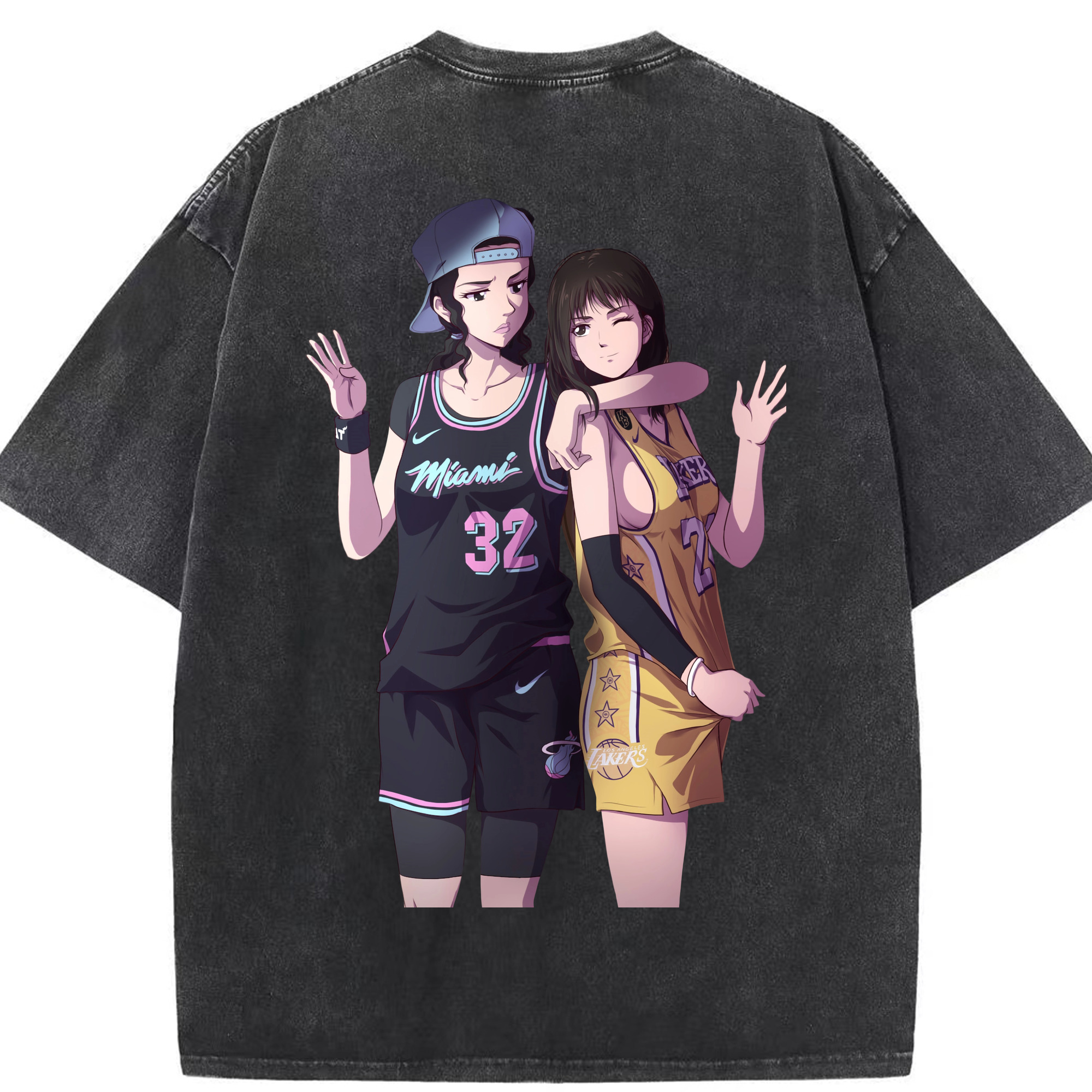 （画像用） SLAM DUNK／スラムダンク 綿100% ヴィンテージ風 半袖Tシャツ（背面プリント）