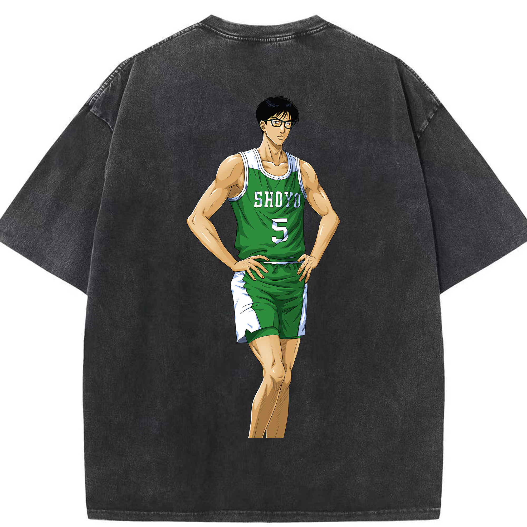 SLAM DUNK／スラムダンク 綿100% ヴィンテージ風 半袖Tシャツ（背面プリント）