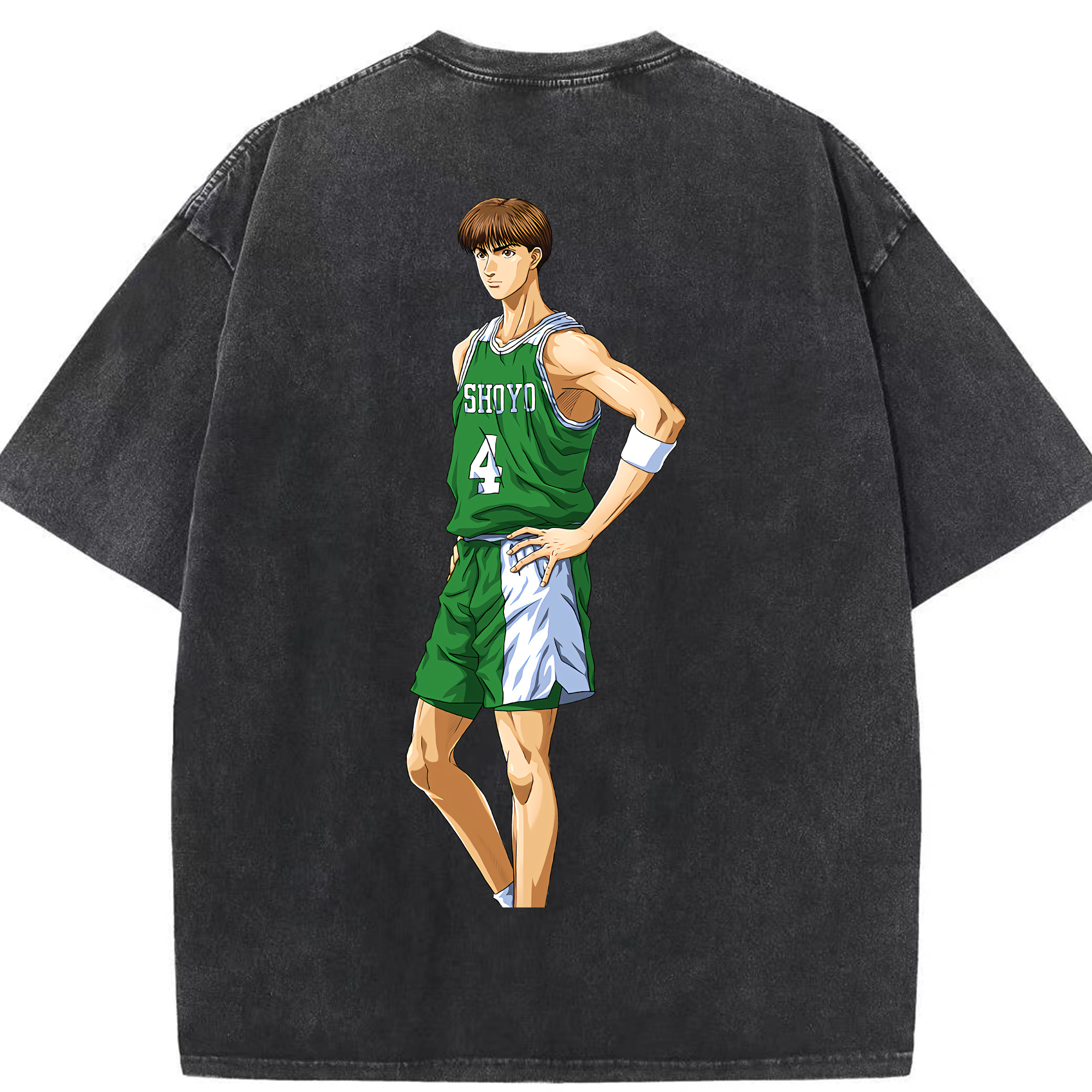 SLAM DUNK／スラムダンク 綿100% ヴィンテージ風 半袖Tシャツ（背面プリント）