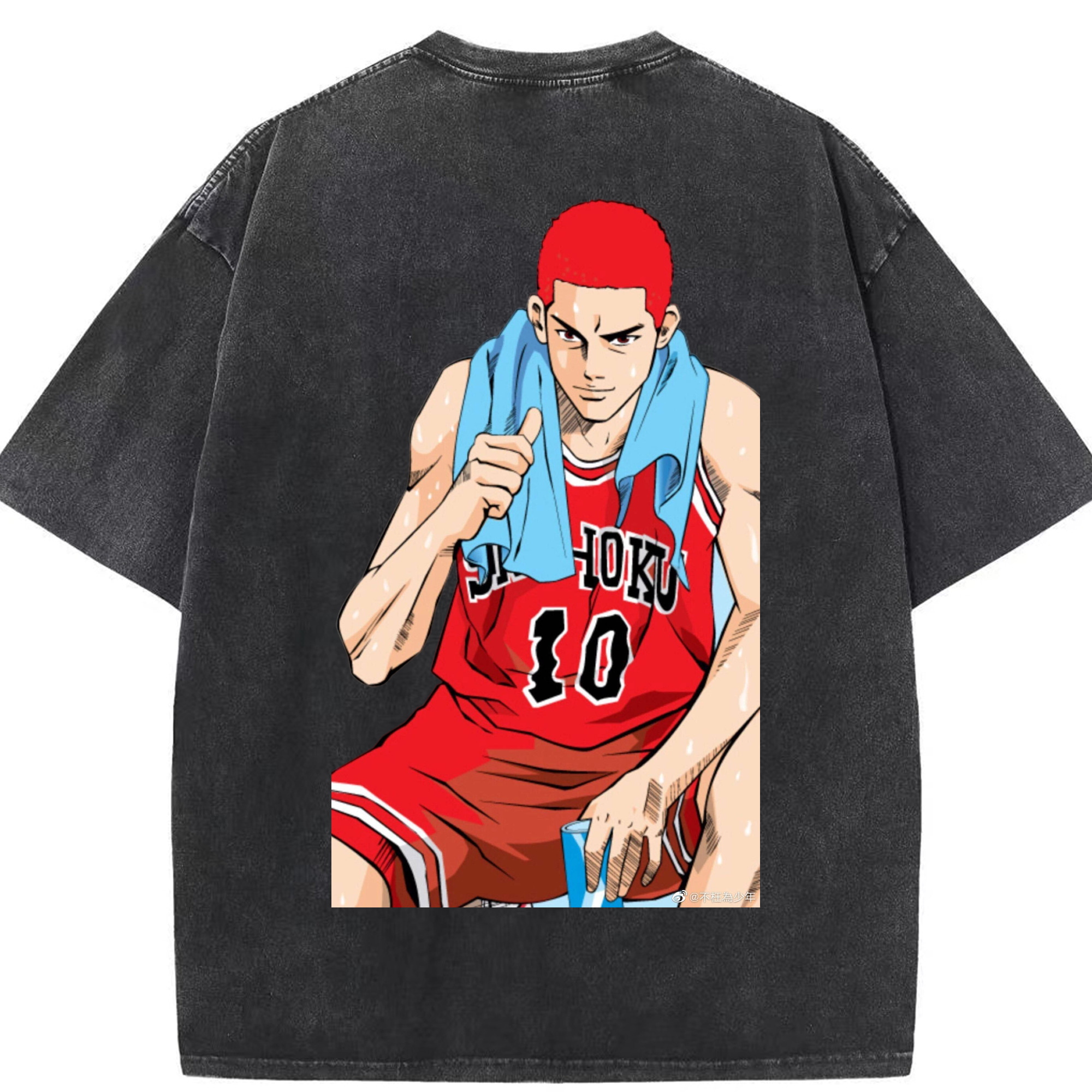 （画像用） SLAM DUNK／スラムダンク 綿100% ヴィンテージ風 半袖Tシャツ（背面プリント）