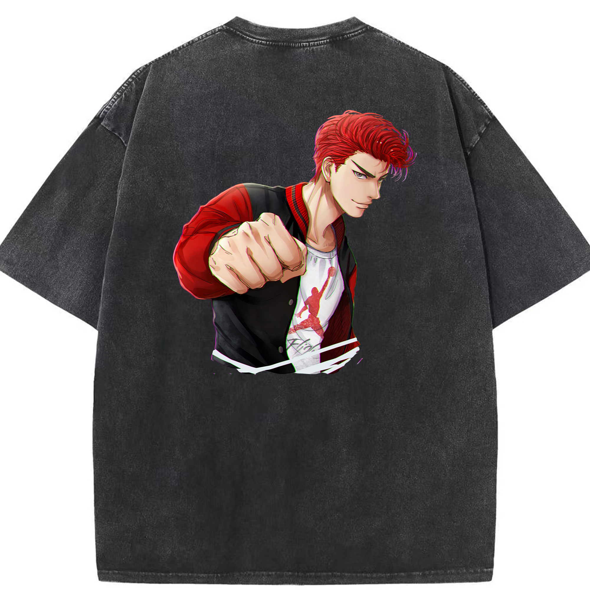 （画像用） SLAM DUNK／スラムダンク 綿100% ヴィンテージ風 半袖Tシャツ（背面プリント）
