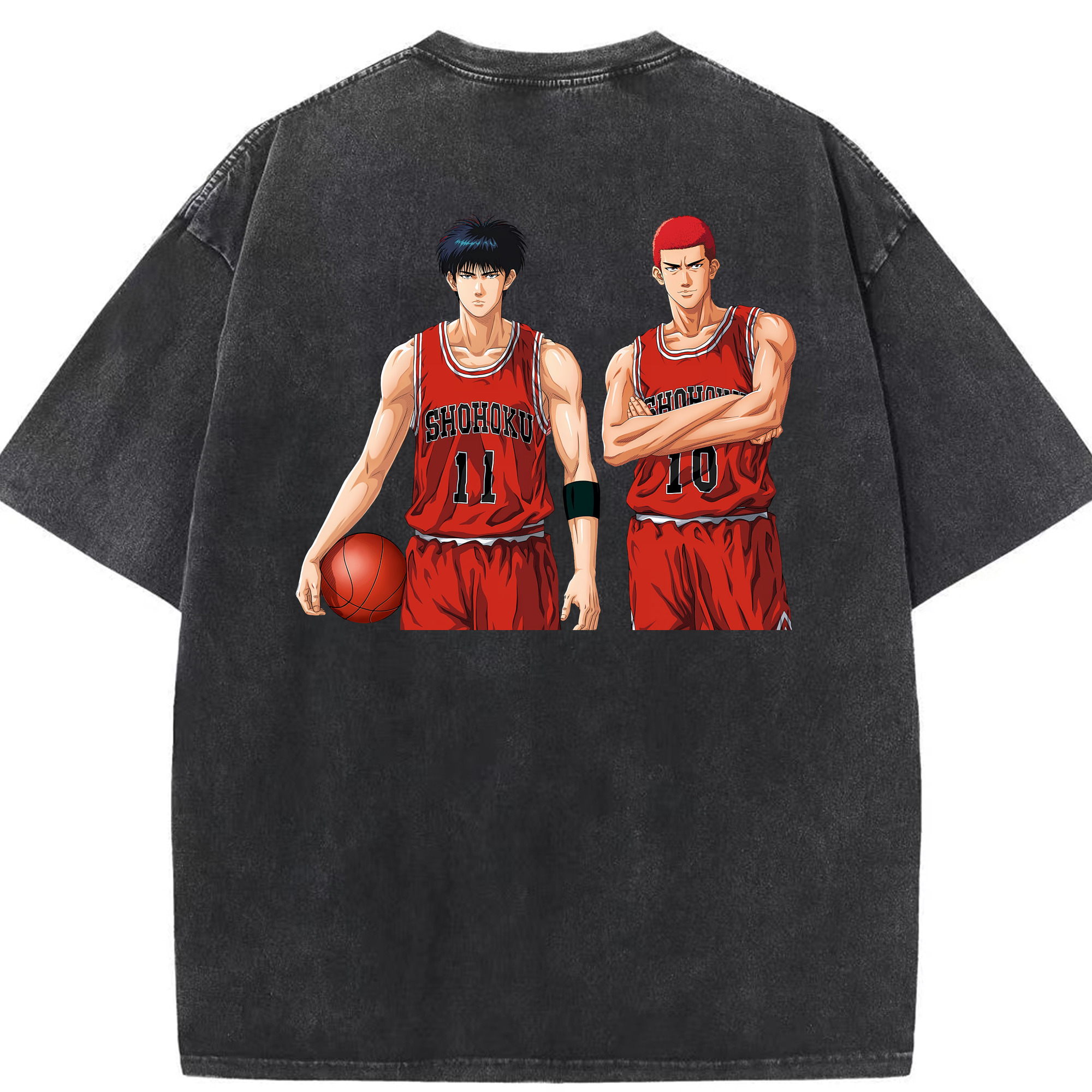 （画像用） SLAM DUNK／スラムダンク 綿100% ヴィンテージ風 半袖Tシャツ（背面プリント）