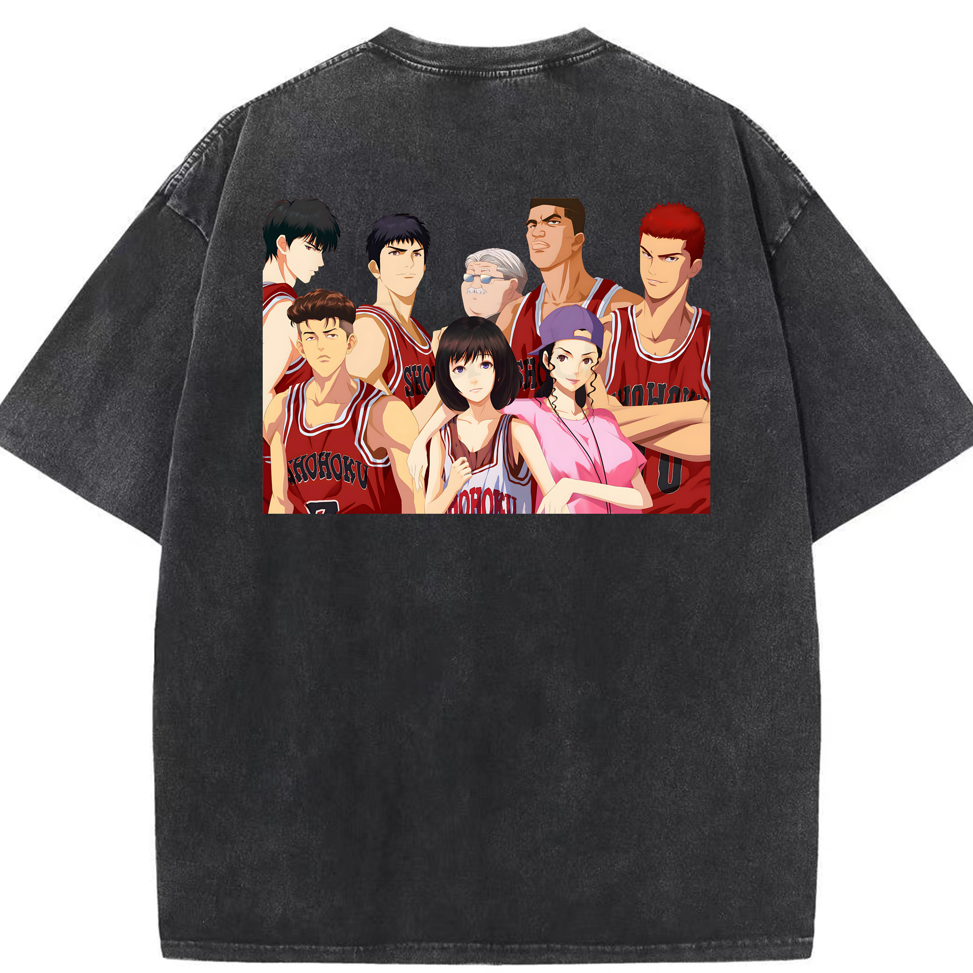 （画像用） SLAM DUNK／スラムダンク 綿100% ヴィンテージ風 半袖Tシャツ（背面プリント）