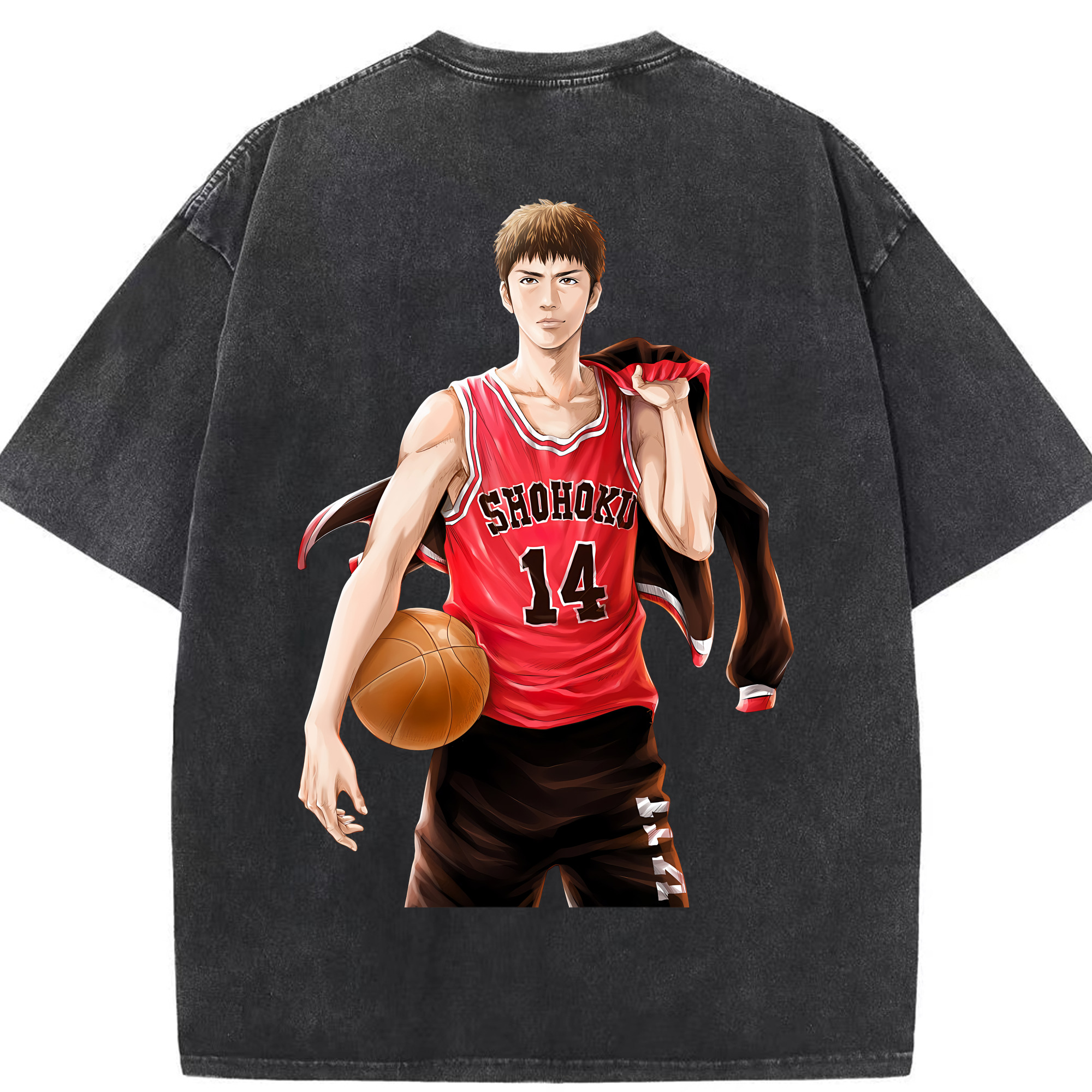 （画像用） SLAM DUNK／スラムダンク 綿100% ヴィンテージ風 半袖Tシャツ（背面プリント）