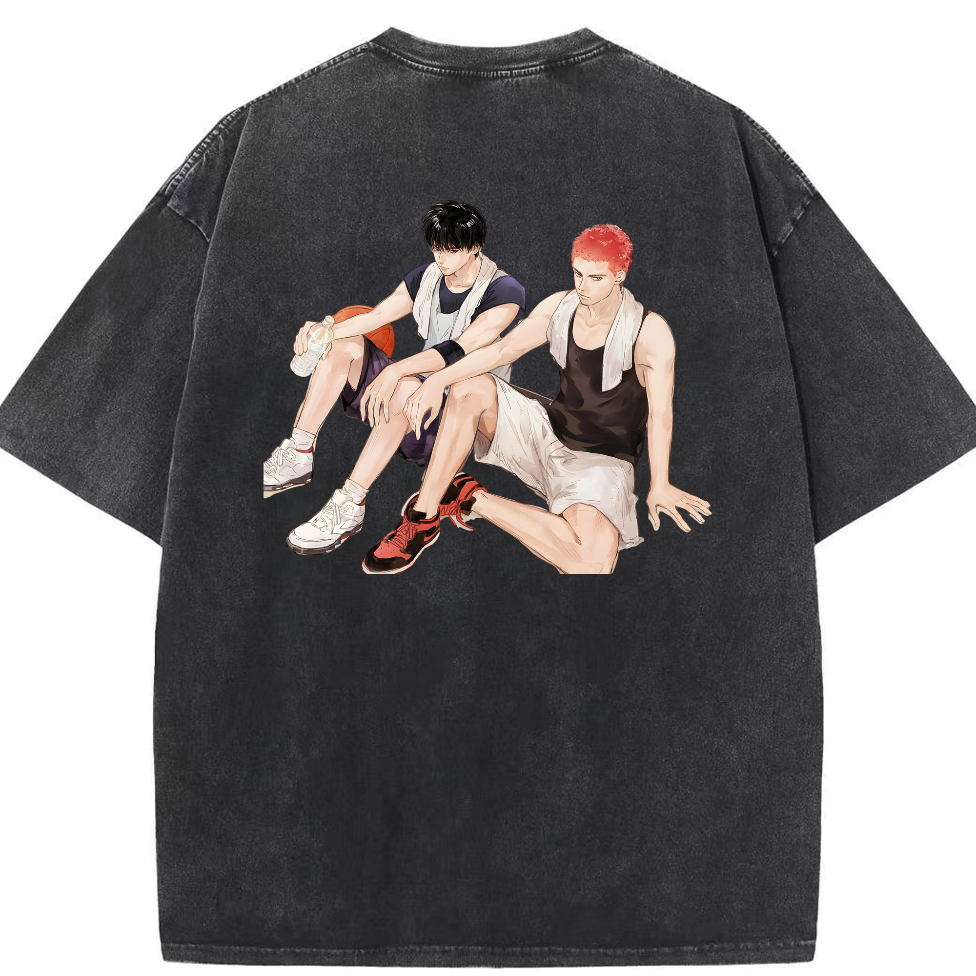 SLAM DUNK／スラムダンク 綿100% ヴィンテージ風 半袖Tシャツ（背面プリント）