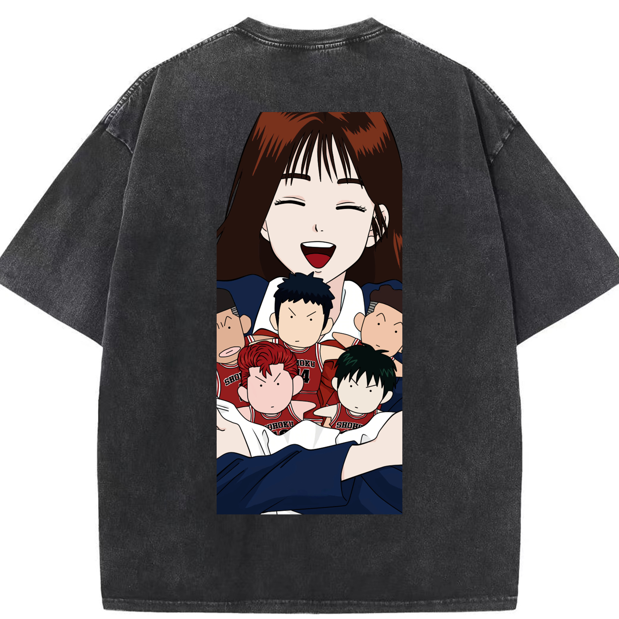 SLAM DUNK／スラムダンク 綿100% ヴィンテージ風 半袖Tシャツ（背面プリント）