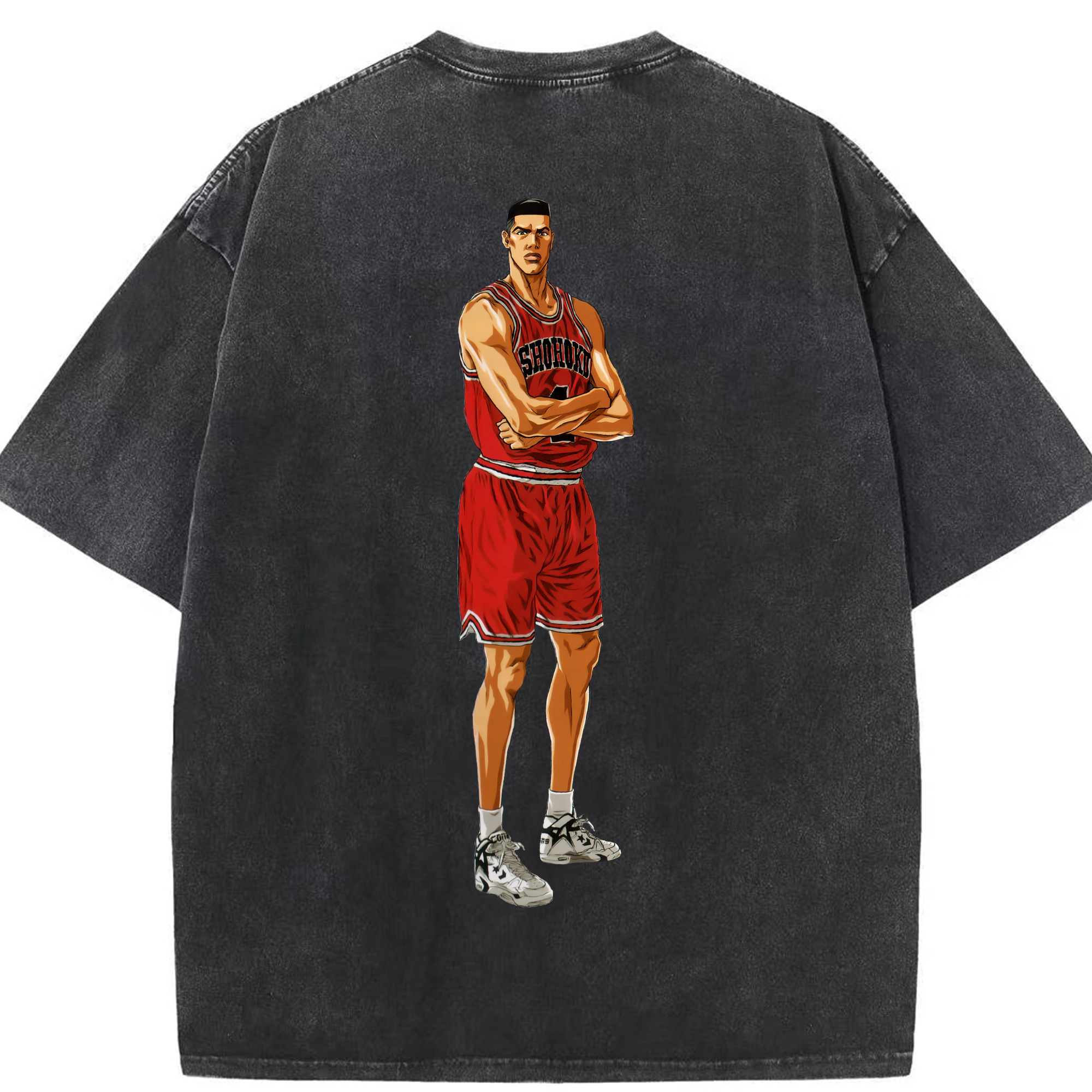 SLAM DUNK／スラムダンク 綿100% ヴィンテージ風 半袖Tシャツ（背面プリント）