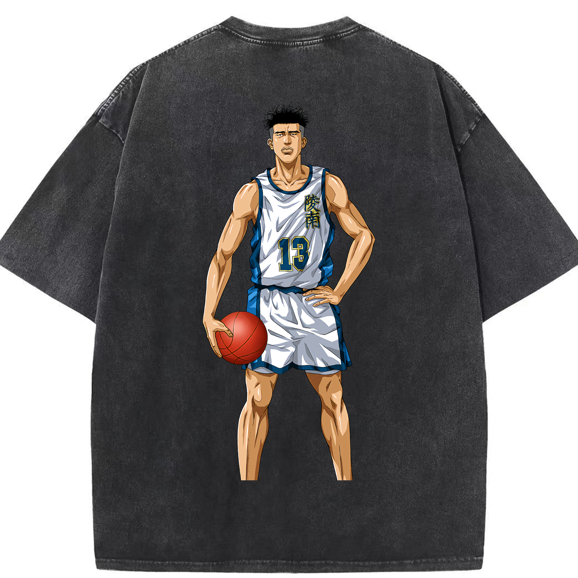 SLAM DUNK／スラムダンク 綿100% ヴィンテージ風 半袖Tシャツ（背面プリント）