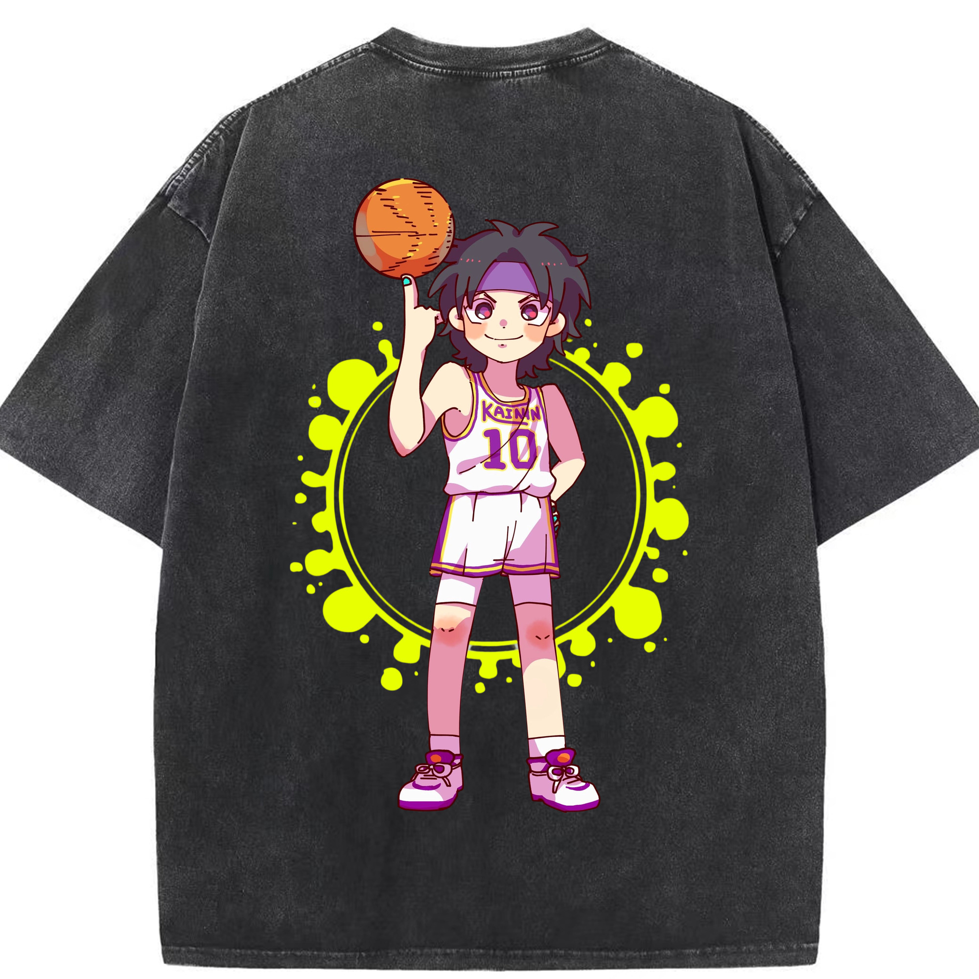 SLAM DUNK／スラムダンク 綿100% ヴィンテージ風 半袖Tシャツ（背面プリント）