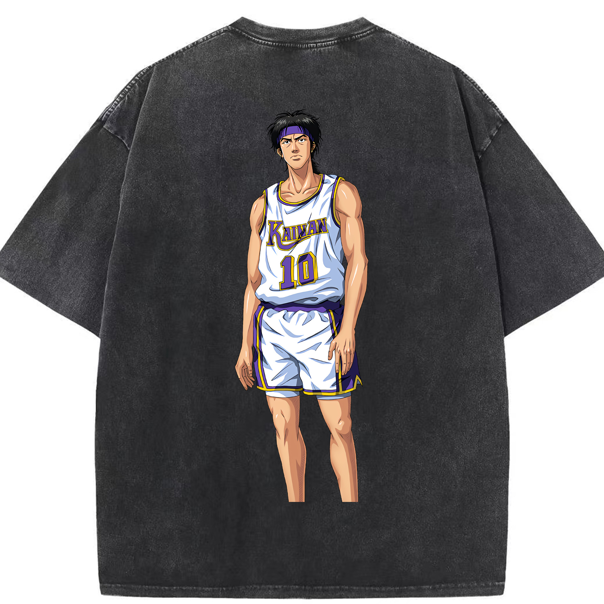 SLAM DUNK／スラムダンク 綿100% ヴィンテージ風 半袖Tシャツ（背面プリント）