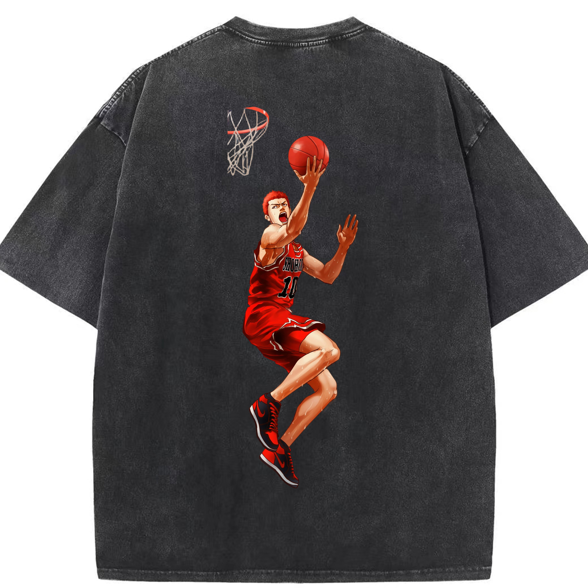 （画像用） SLAM DUNK／スラムダンク 綿100% ヴィンテージ風 半袖Tシャツ（背面プリント）
