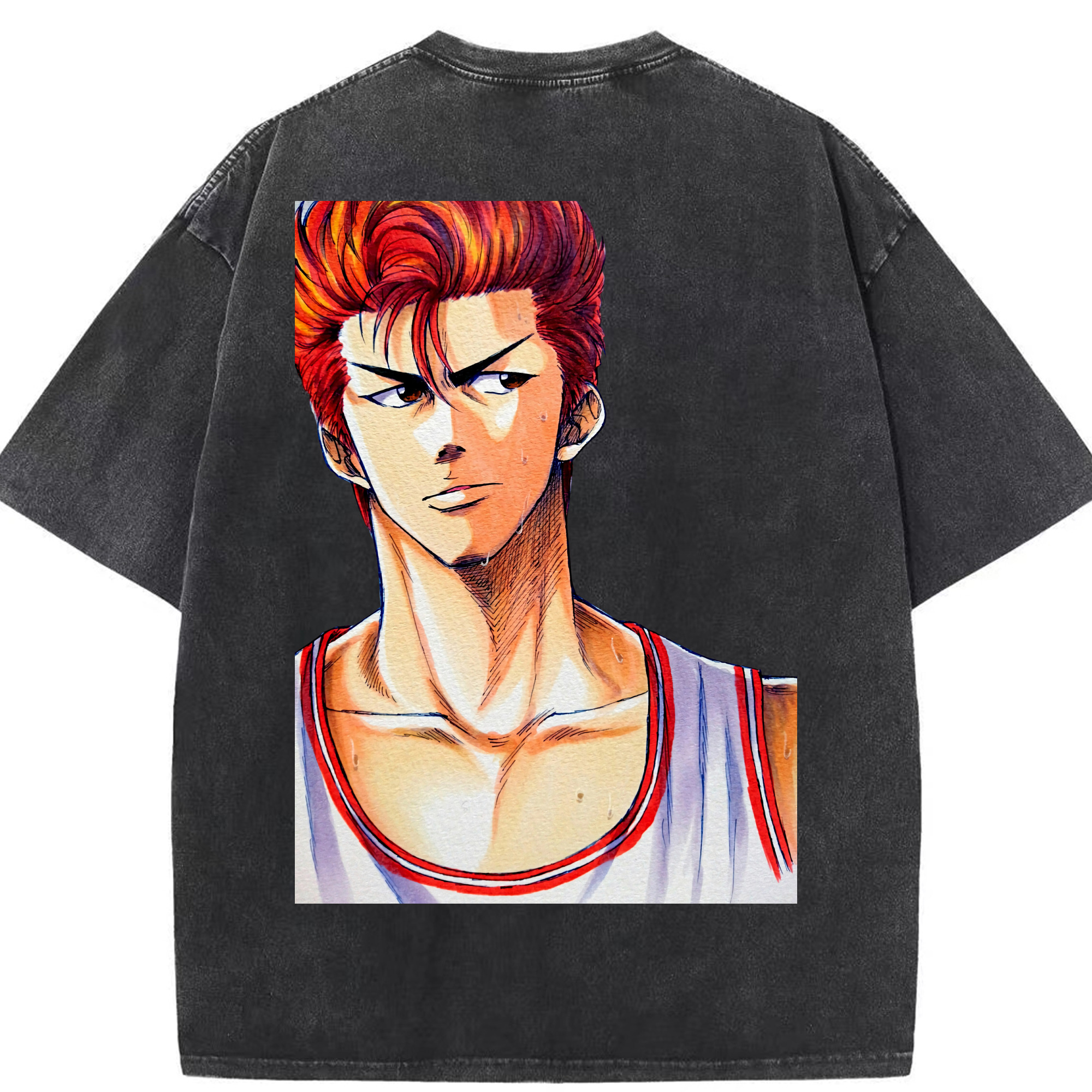（画像用） SLAM DUNK／スラムダンク 綿100% ヴィンテージ風 半袖Tシャツ（背面プリント）
