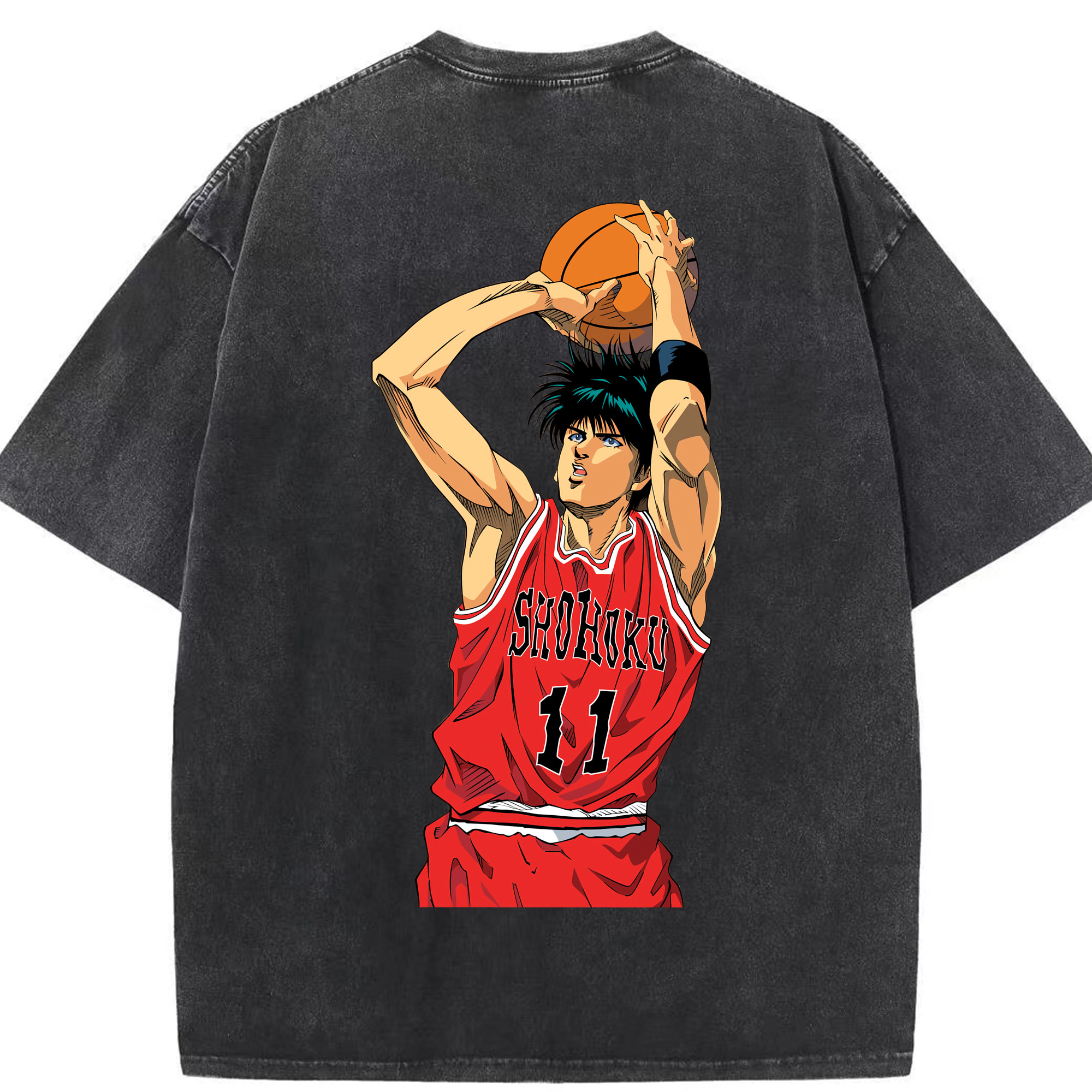 （画像用） SLAM DUNK／スラムダンク 綿100% ヴィンテージ風 半袖Tシャツ（背面プリント）