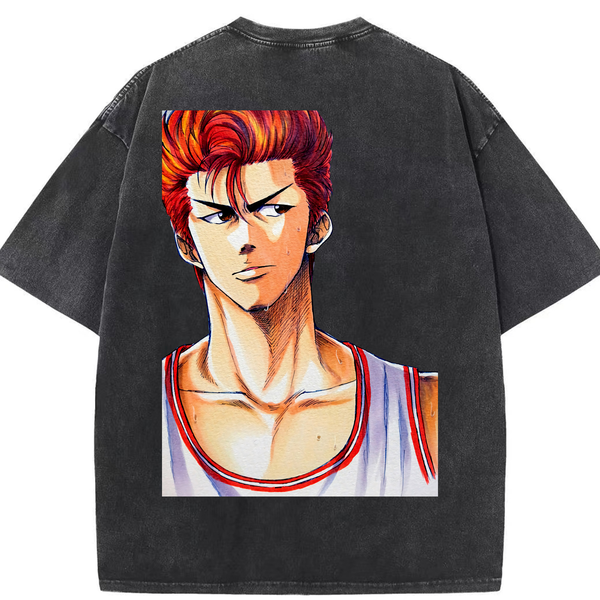 （画像用） SLAM DUNK／スラムダンク 綿100% ヴィンテージ風 半袖Tシャツ（背面プリント）