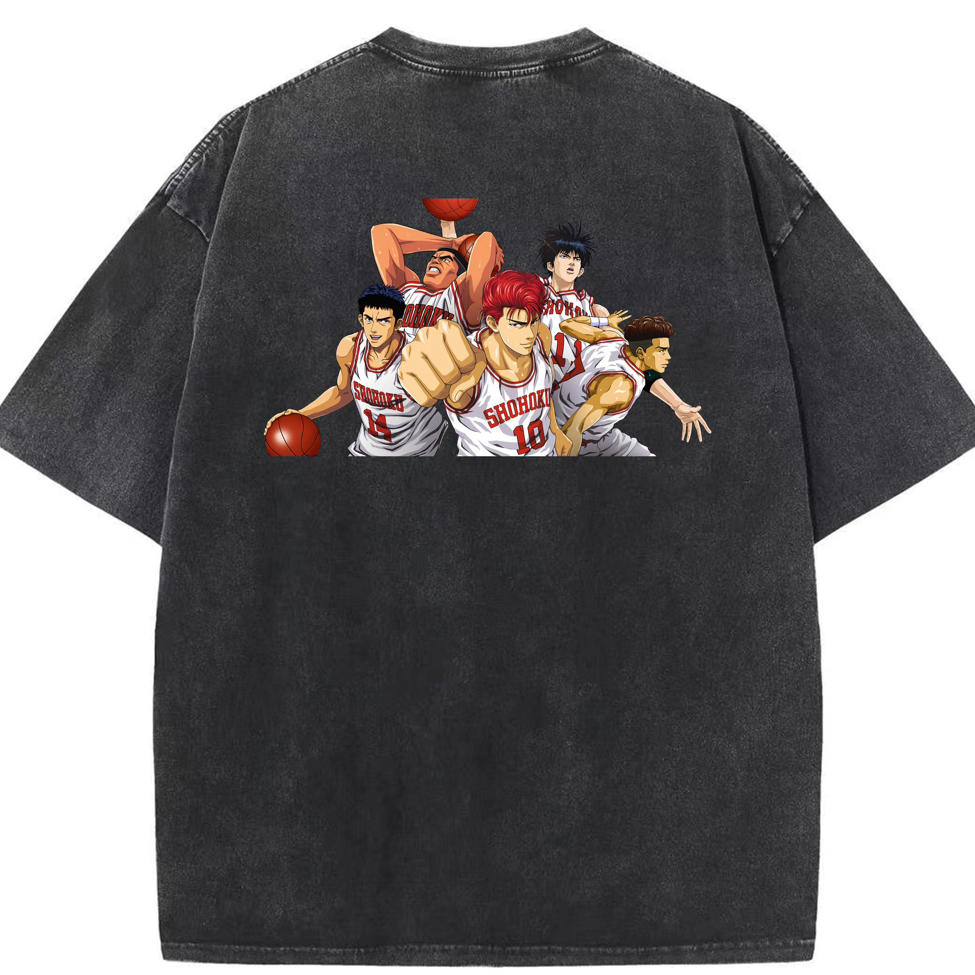 （画像用） SLAM DUNK／スラムダンク 綿100% ヴィンテージ風 半袖Tシャツ（背面プリント）