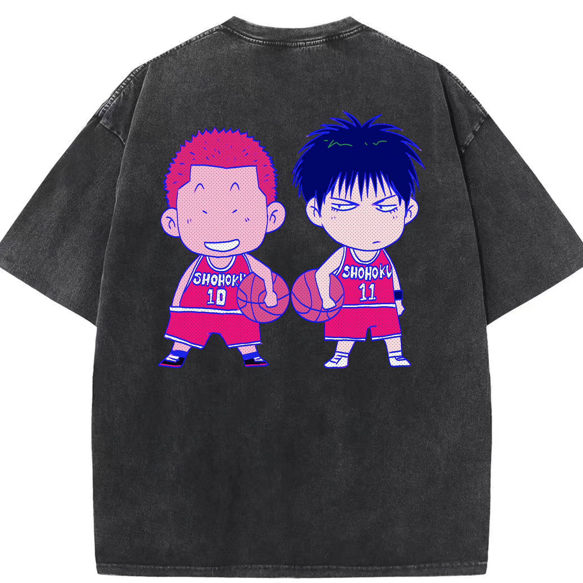 （画像用） SLAM DUNK／スラムダンク 綿100% ヴィンテージ風 半袖Tシャツ（背面プリント）