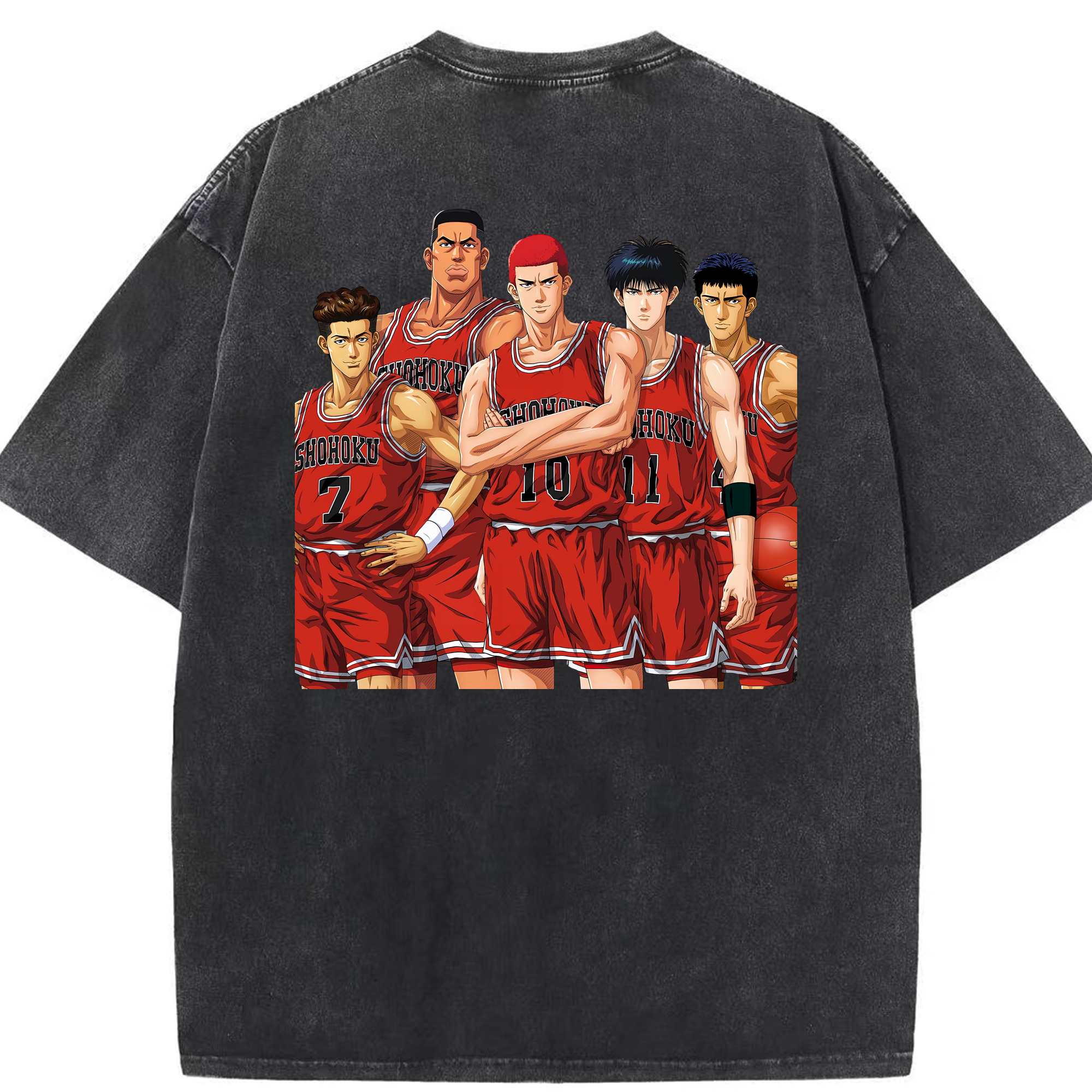 （画像用） SLAM DUNK／スラムダンク 綿100% ヴィンテージ風 半袖Tシャツ（背面プリント）