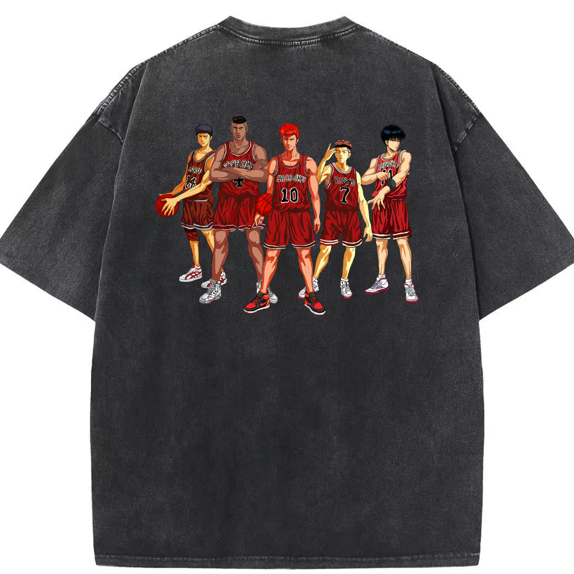 （画像用） SLAM DUNK／スラムダンク 綿100% ヴィンテージ風 半袖Tシャツ（背面プリント）