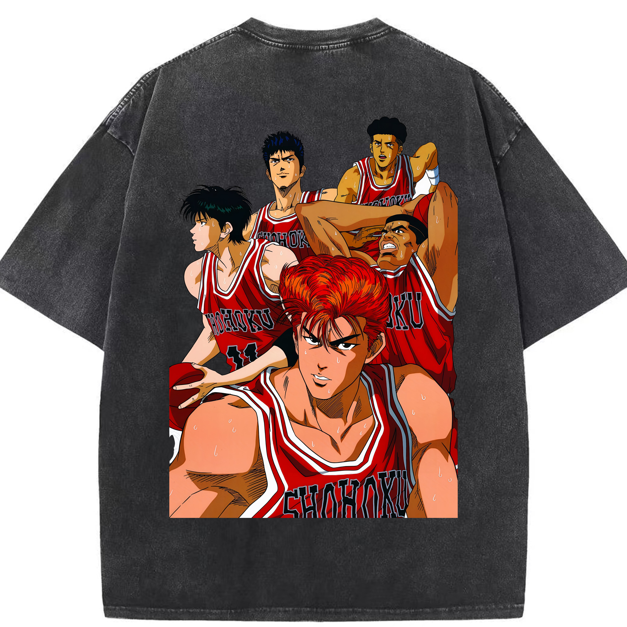 （画像用） SLAM DUNK／スラムダンク 綿100% ヴィンテージ風 半袖Tシャツ（背面プリント）