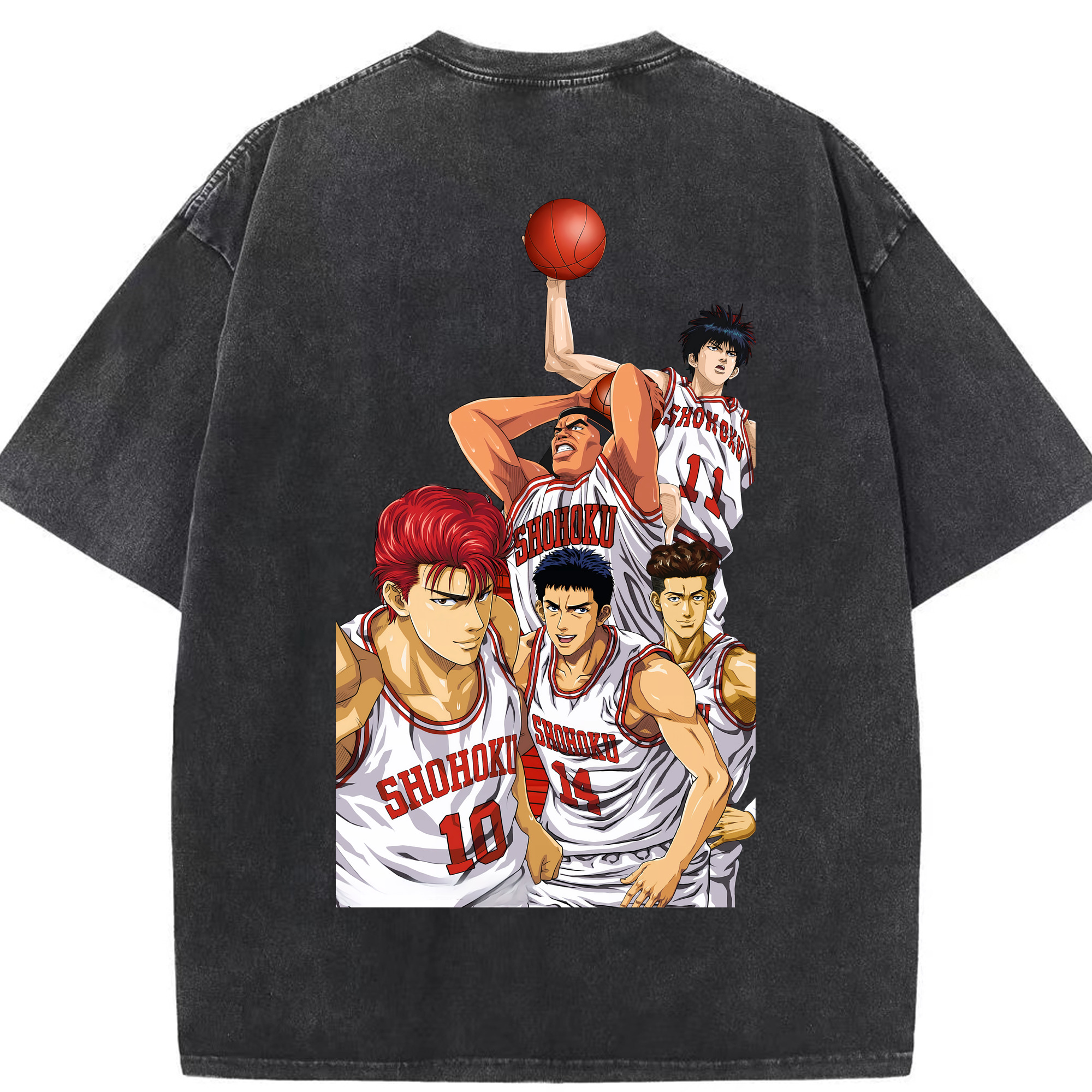 （画像用） SLAM DUNK／スラムダンク 綿100% ヴィンテージ風 半袖Tシャツ（背面プリント）