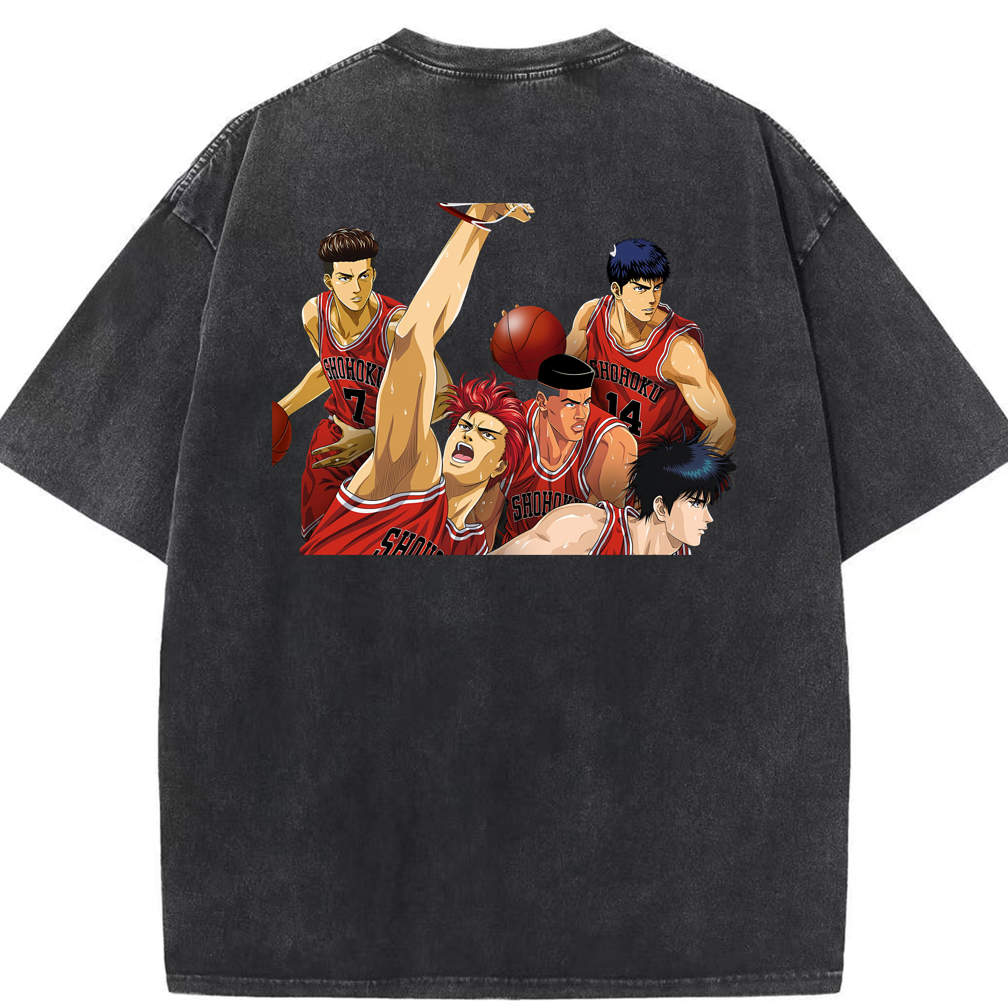 （画像用） SLAM DUNK／スラムダンク 綿100% ヴィンテージ風 半袖Tシャツ（背面プリント）