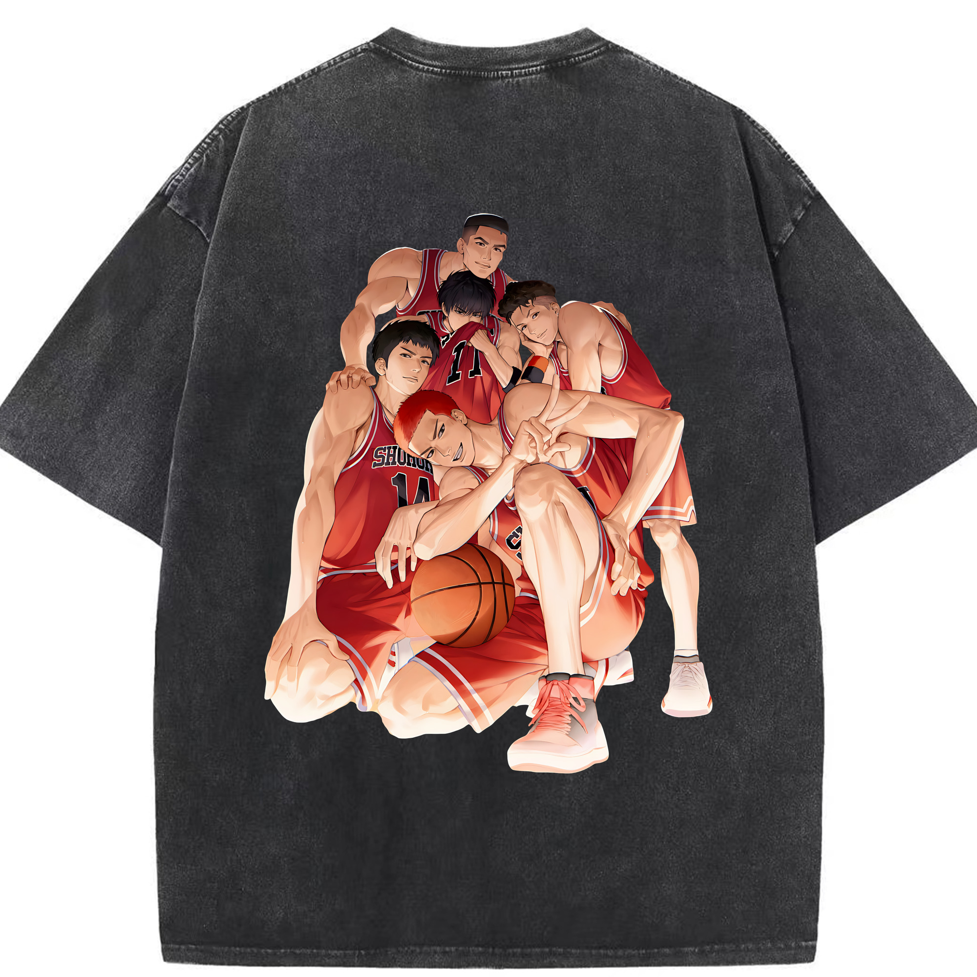 （画像用） SLAM DUNK／スラムダンク 綿100% ヴィンテージ風 半袖Tシャツ（背面プリント）