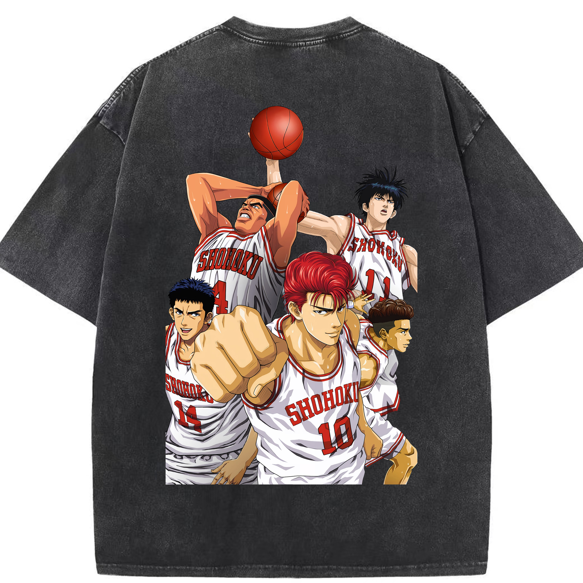 （画像用） SLAM DUNK／スラムダンク 綿100% ヴィンテージ風 半袖Tシャツ（背面プリント）