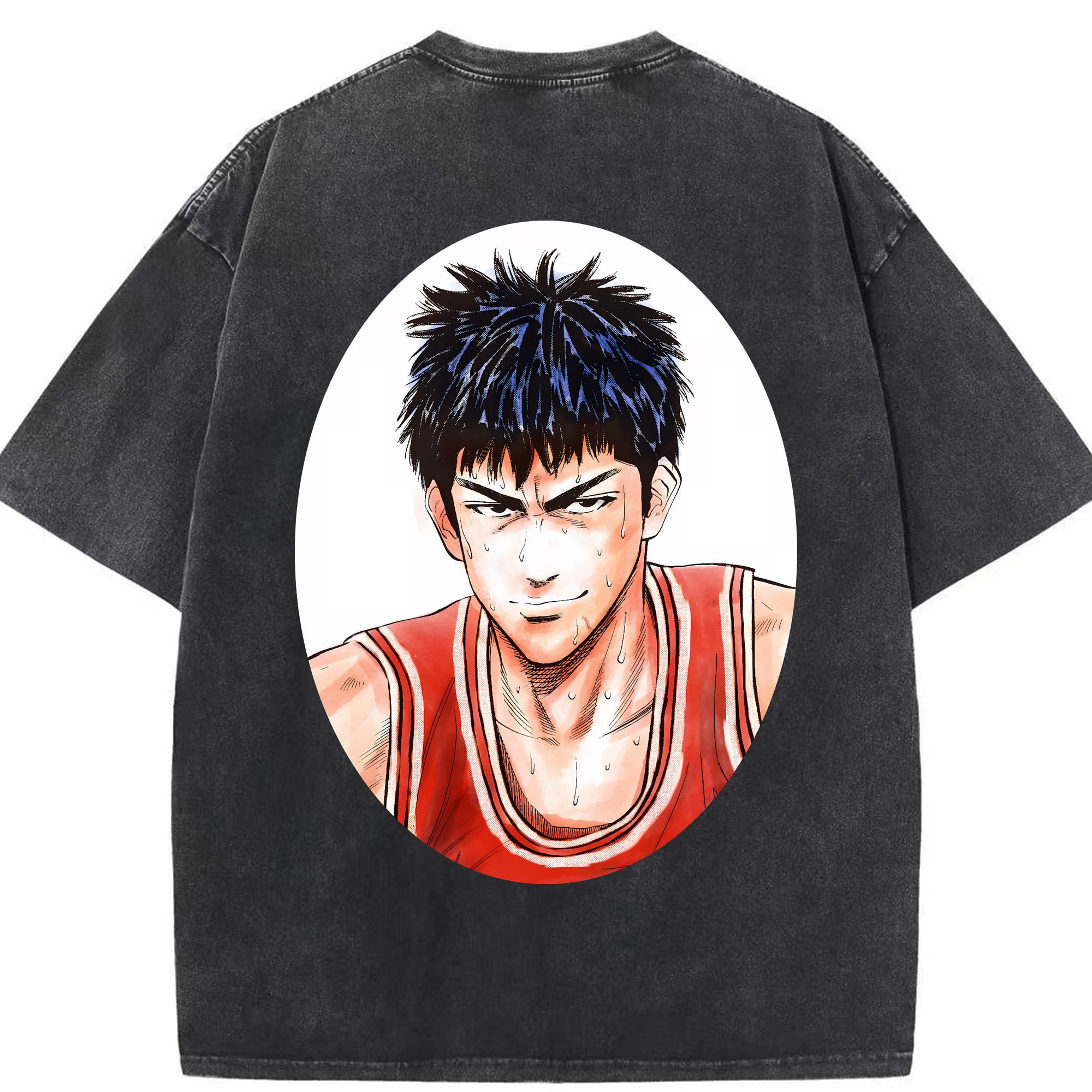 （画像用） SLAM DUNK／スラムダンク 綿100% ヴィンテージ風 半袖Tシャツ（背面プリント）