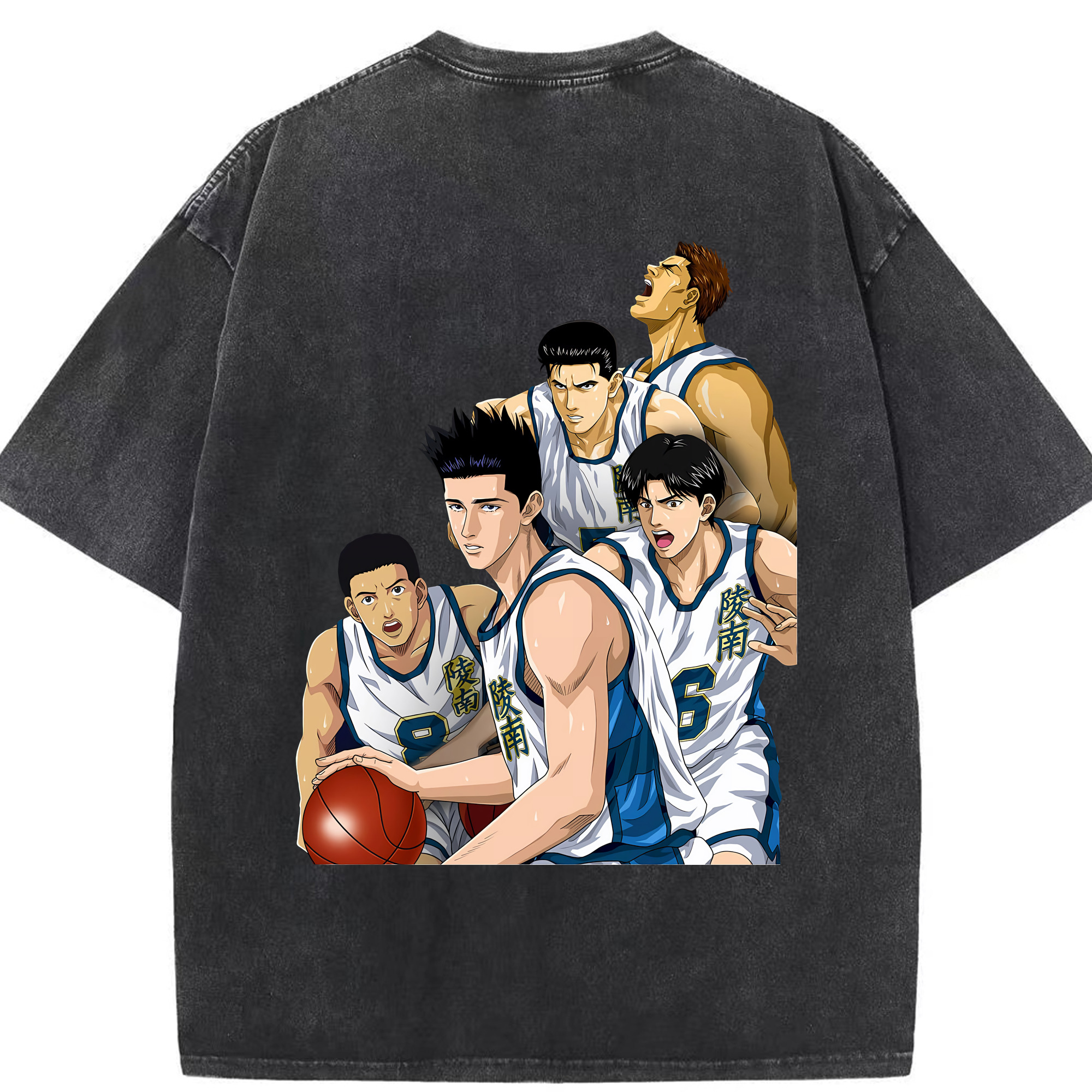 （画像用） SLAM DUNK／スラムダンク 綿100% ヴィンテージ風 半袖Tシャツ（背面プリント）