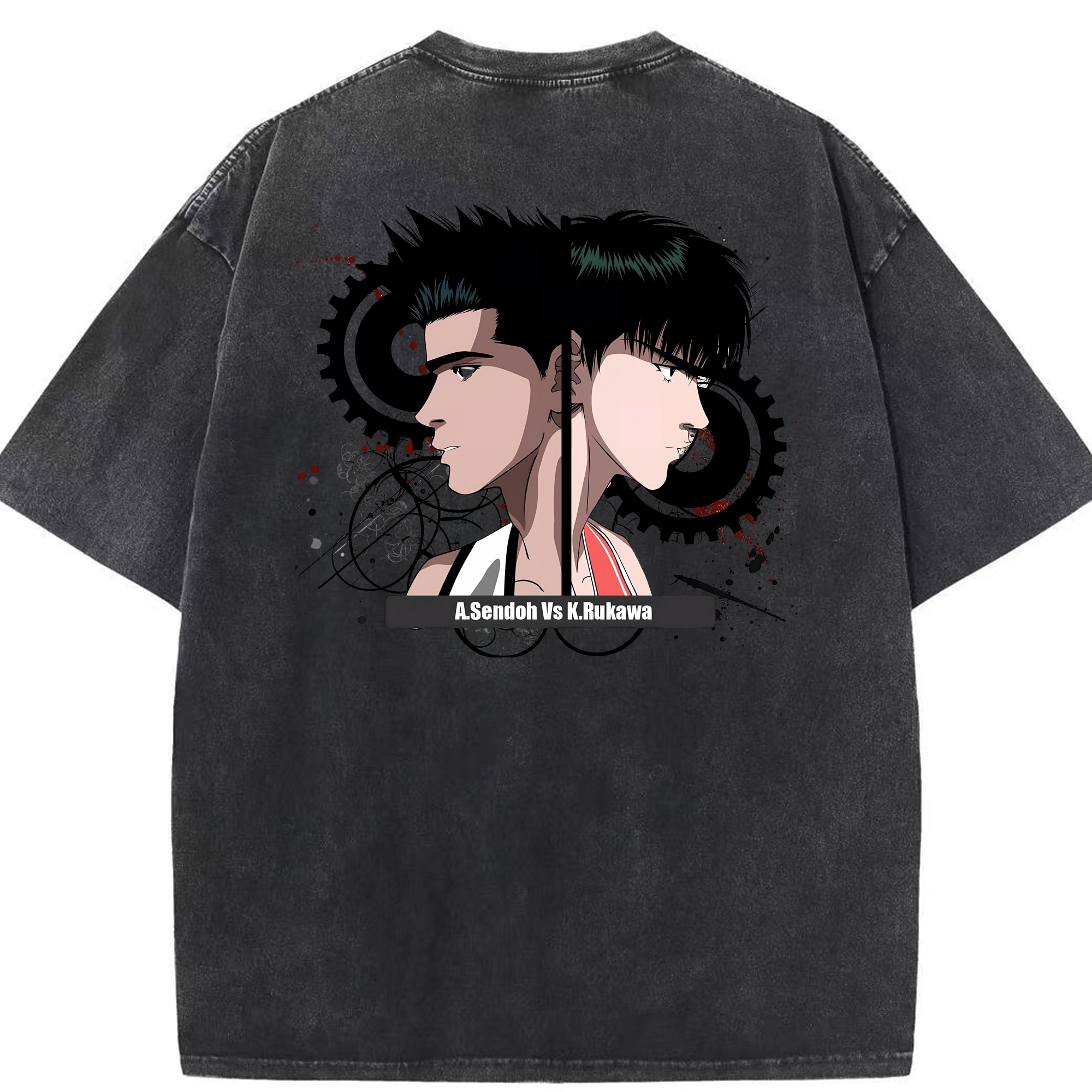 （画像用） SLAM DUNK／スラムダンク 綿100% ヴィンテージ風 半袖Tシャツ（背面プリント）