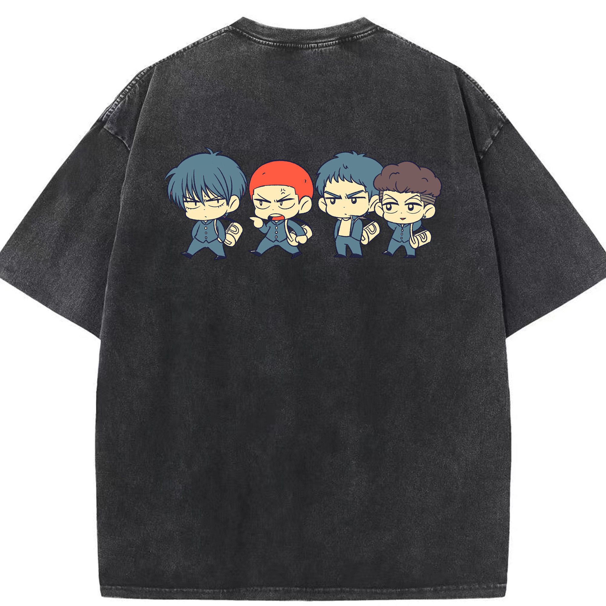 SLAM DUNK／スラムダンク 綿100% ヴィンテージ風 半袖Tシャツ（背面プリント）