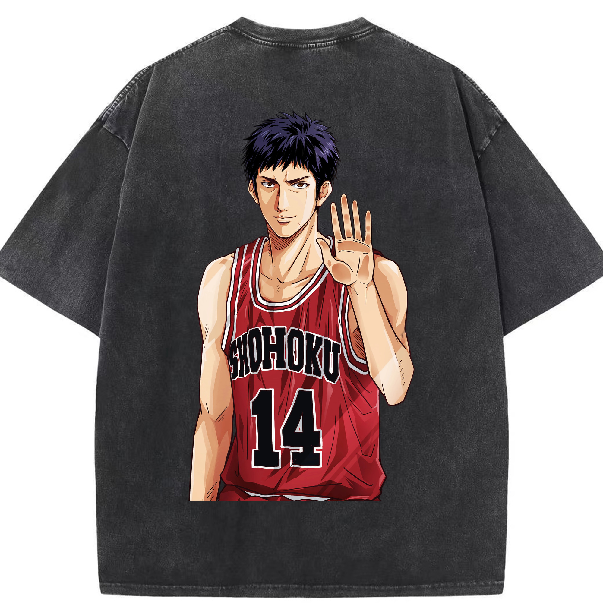 （画像用） SLAM DUNK／スラムダンク 綿100% ヴィンテージ風 半袖Tシャツ（背面プリント）