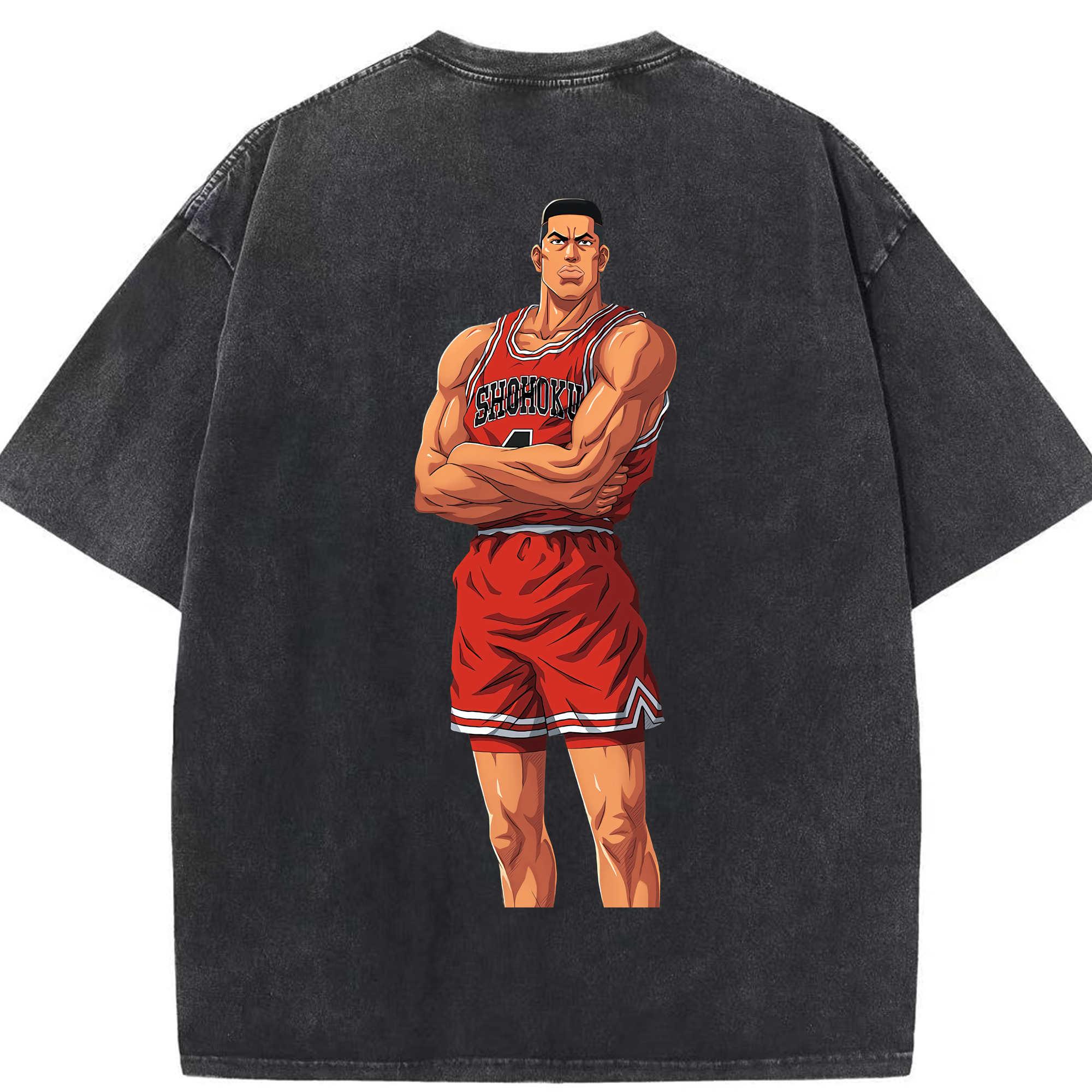 SLAM DUNK／スラムダンク 綿100% ヴィンテージ風 半袖Tシャツ（背面プリント）
