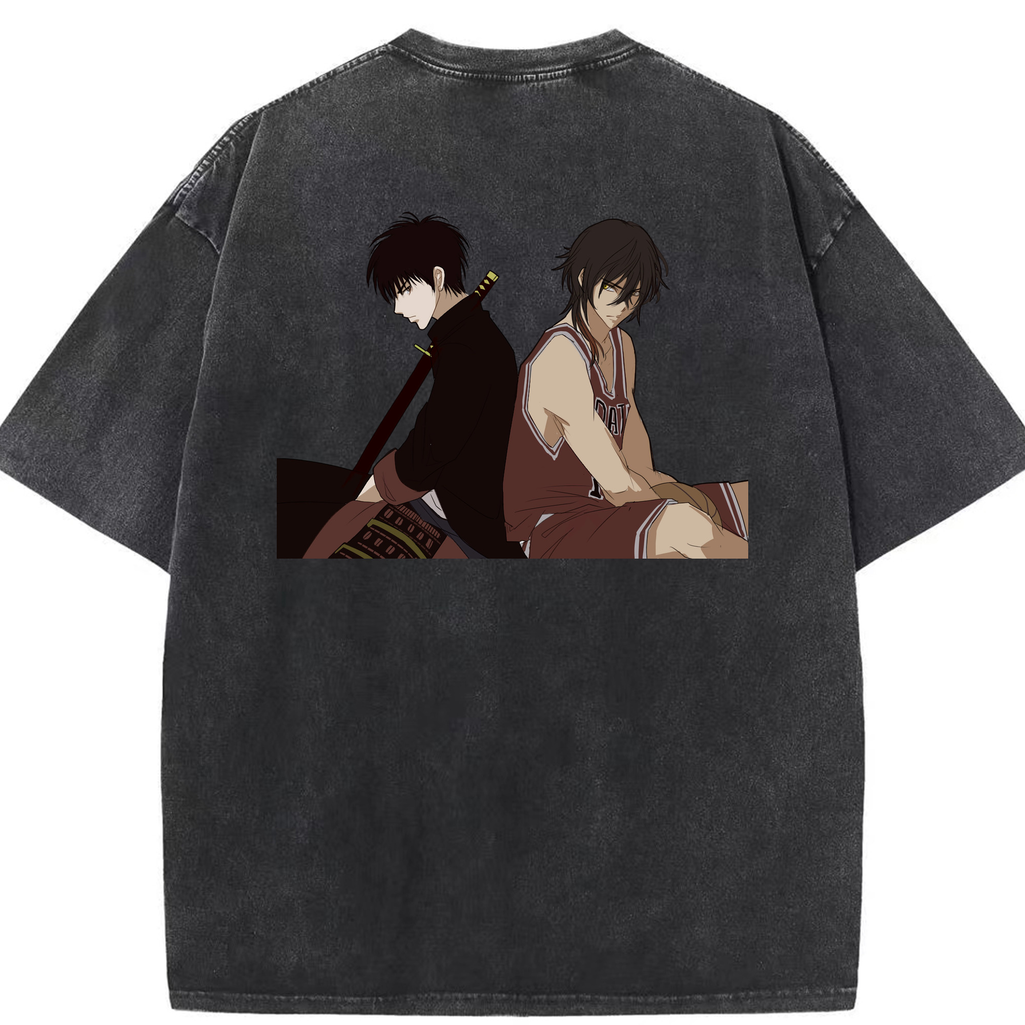 SLAM DUNK／スラムダンク 綿100% ヴィンテージ風 半袖Tシャツ（背面プリント）