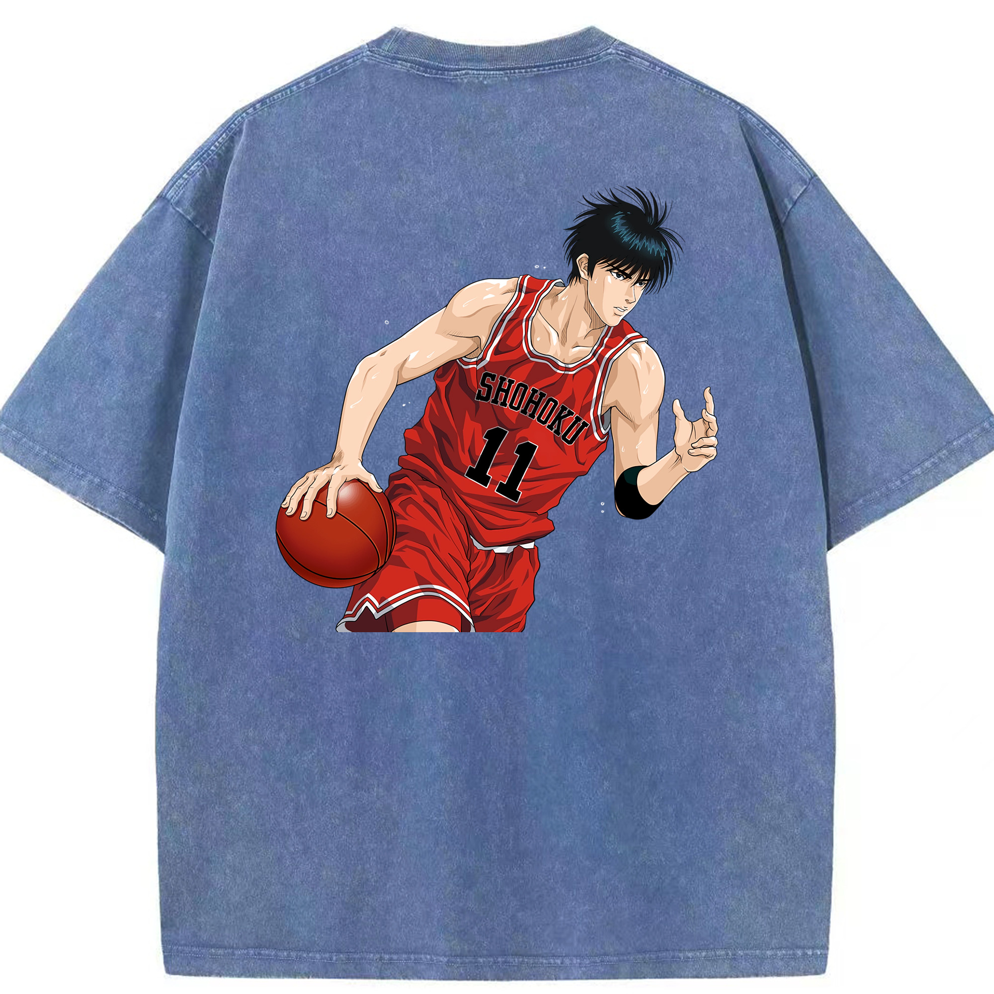 （画像用） SLAM DUNK／スラムダンク 綿100% ヴィンテージ風 半袖Tシャツ（背面プリント）