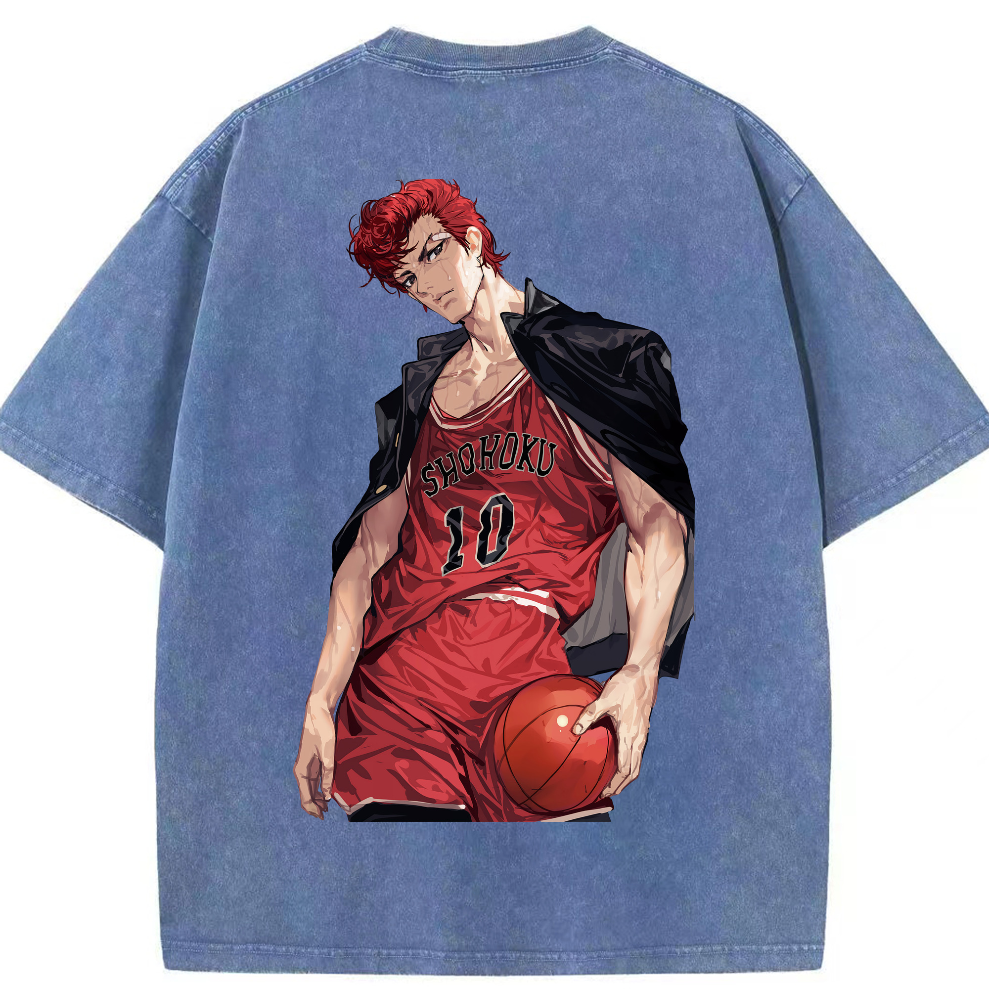 （画像用） SLAM DUNK／スラムダンク 綿100% ヴィンテージ風 半袖Tシャツ（背面プリント）