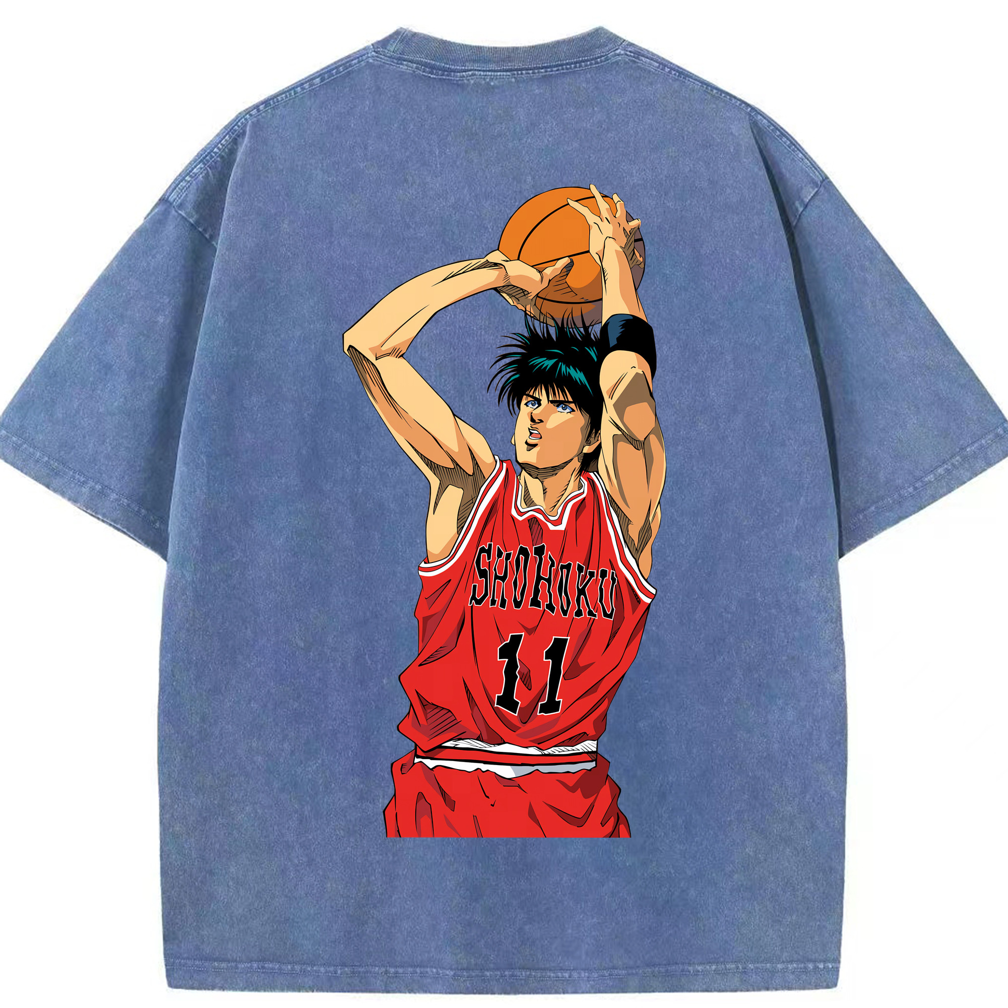 （画像用） SLAM DUNK／スラムダンク 綿100% ヴィンテージ風 半袖Tシャツ（背面プリント）