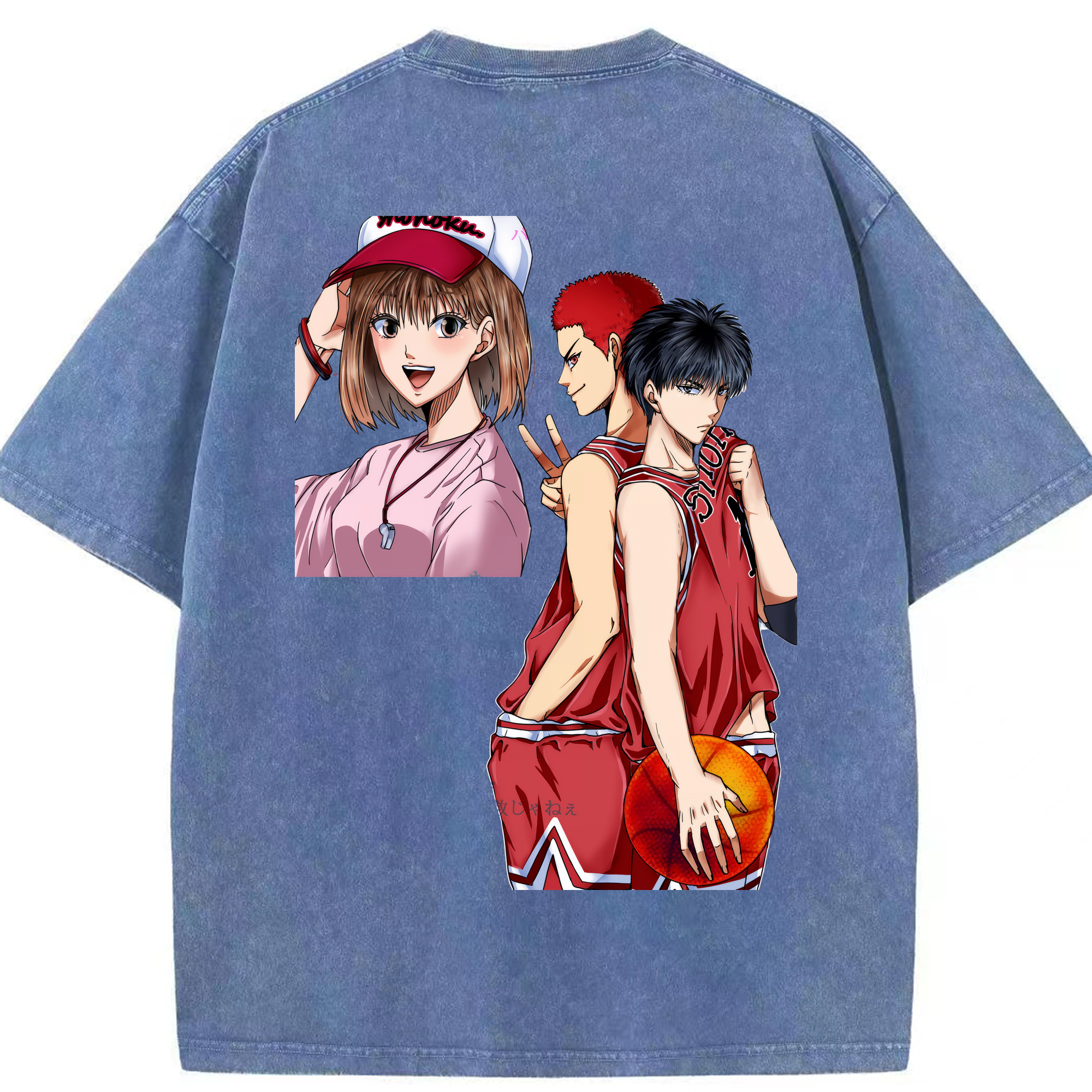 （画像用） SLAM DUNK／スラムダンク 綿100% ヴィンテージ風 半袖Tシャツ（背面プリント）